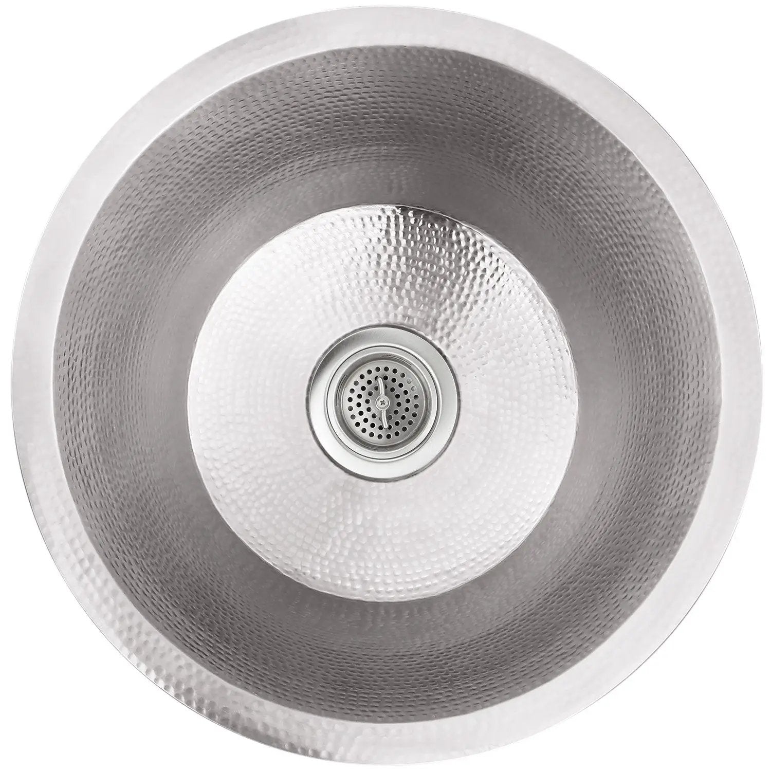 Linkasink Hammered Large Round Flat Bottom Bar/Utility Sink 19" by Linkasink