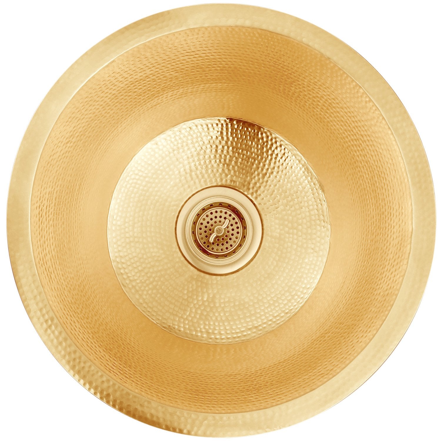 Linkasink Hammered Large Round Flat Bottom Bar/Utility Sink 19"