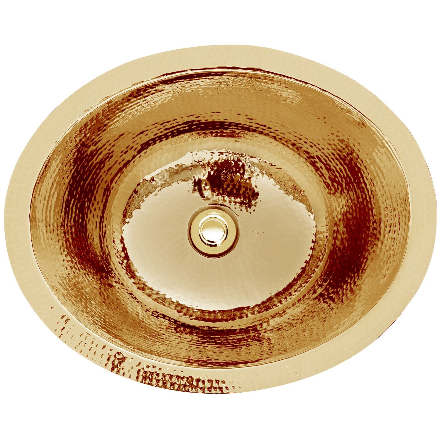 Linkasink Hammered Small Oval Drop-In or Undermount Sink 17.5"