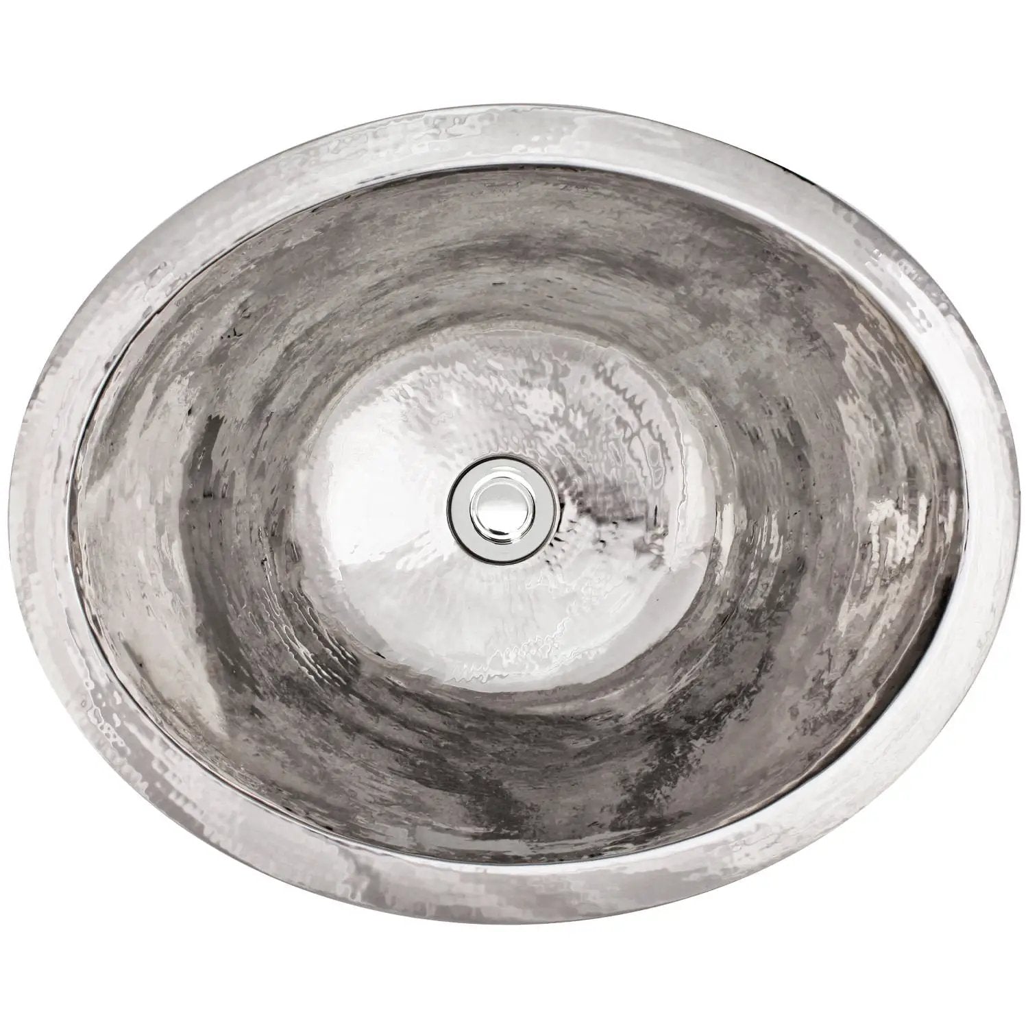 Linkasink Hammered Small Oval Drop-In or Undermount Sink 17.5" by Linkasink