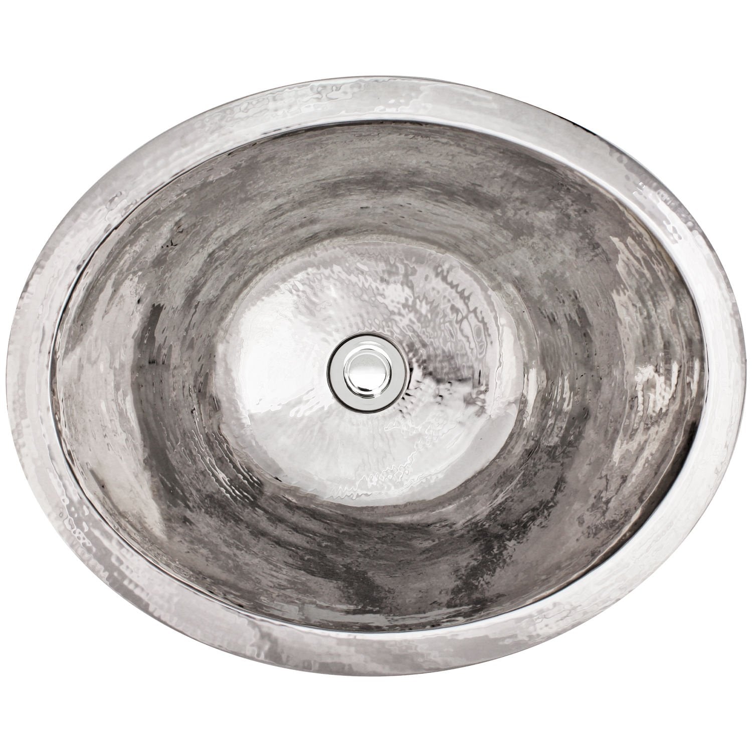 Linkasink Hammered Small Oval Drop-In or Undermount Sink 17.5"