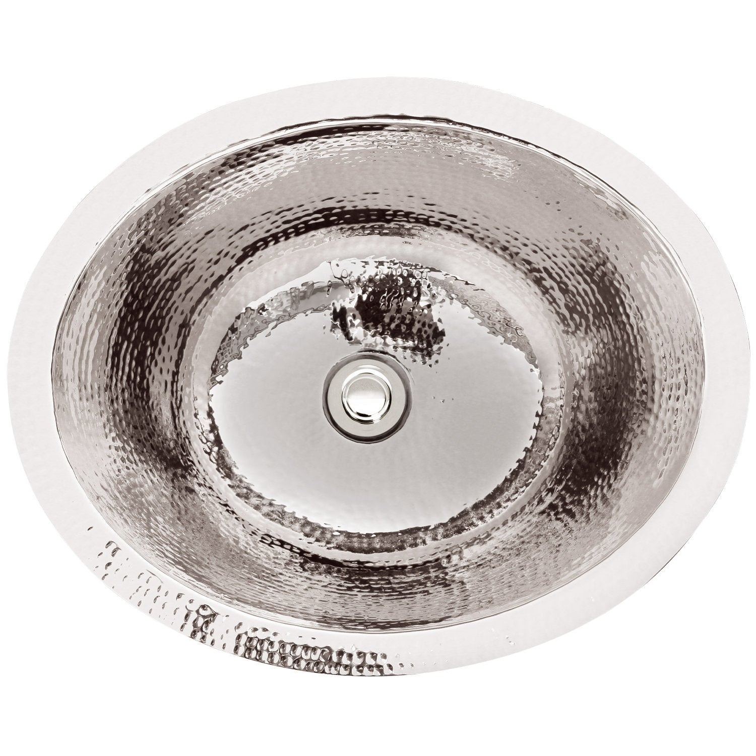 Linkasink Hammered Small Oval Drop-In or Undermount Sink 17.5"