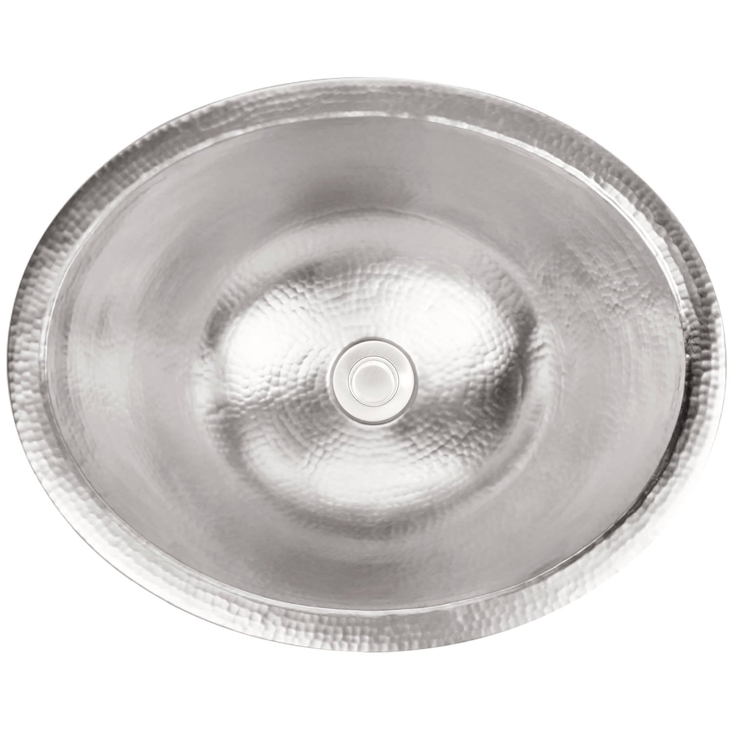 Linkasink Hammered Small Oval Drop-In or Undermount Sink 17.5"
