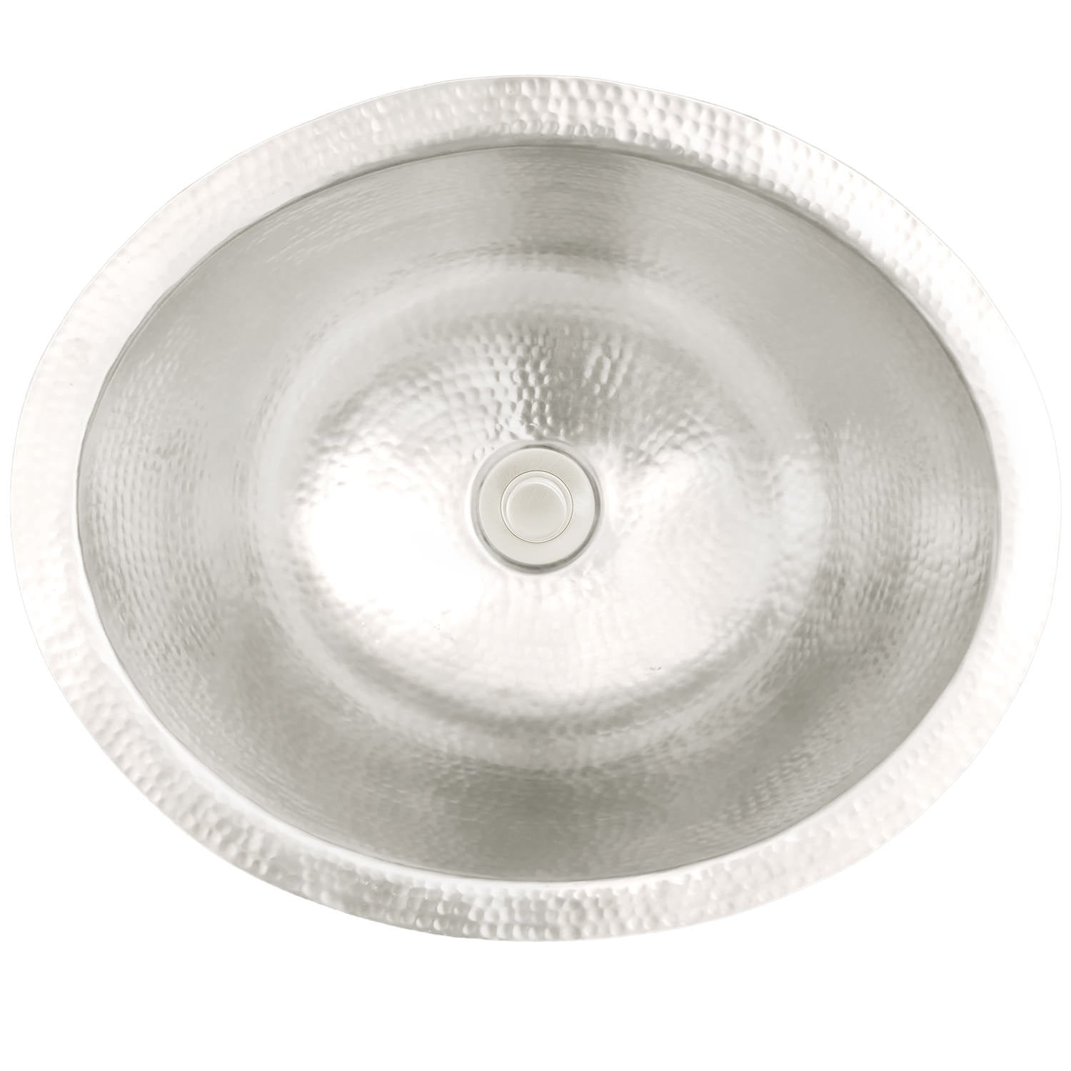 Linkasink Hammered Small Oval Drop-In or Undermount Sink 17.5"