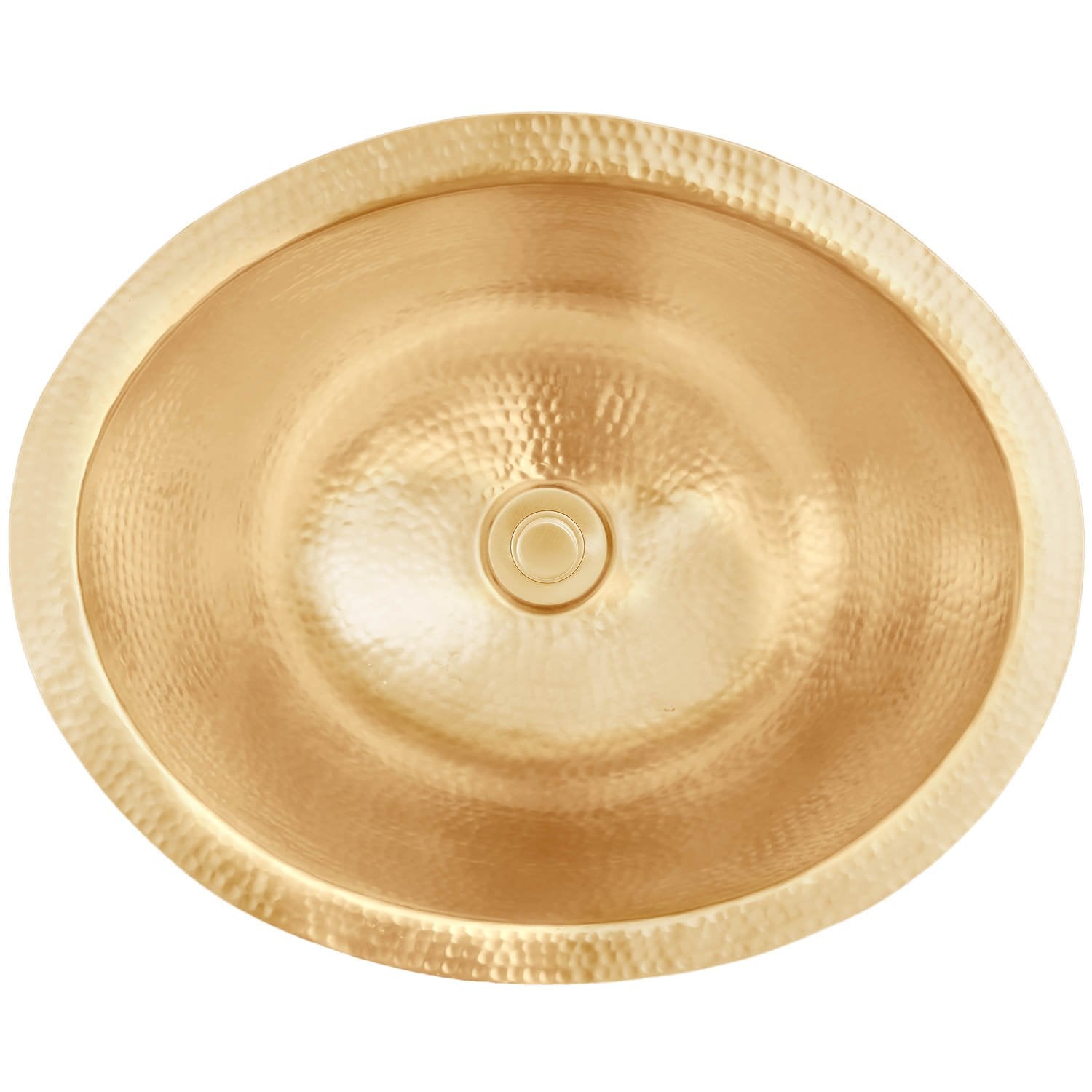 Linkasink Hammered Small Oval Drop-In or Undermount Sink 17.5"