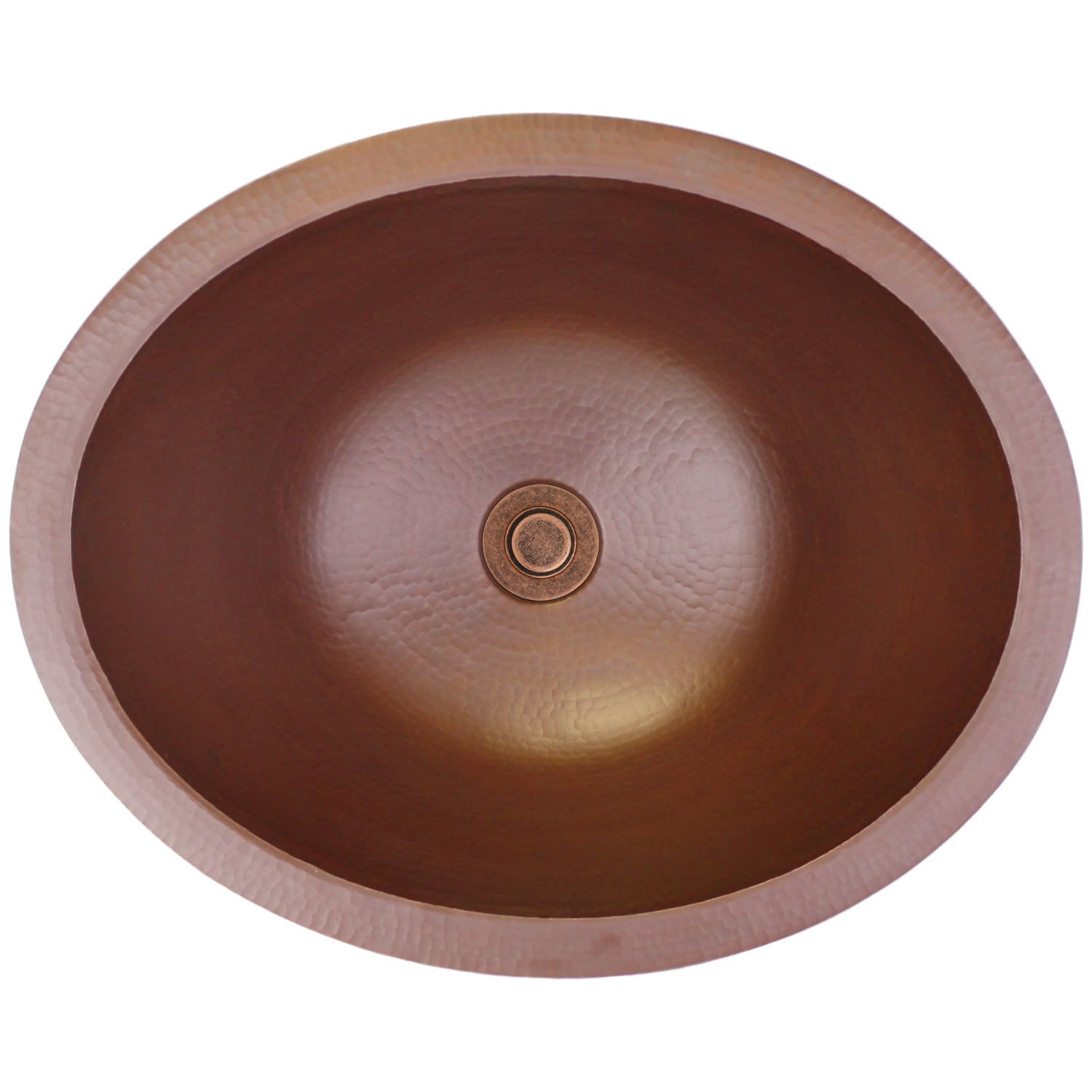 Linkasink Hammered Small Oval Drop-In or Undermount Sink 17.5"