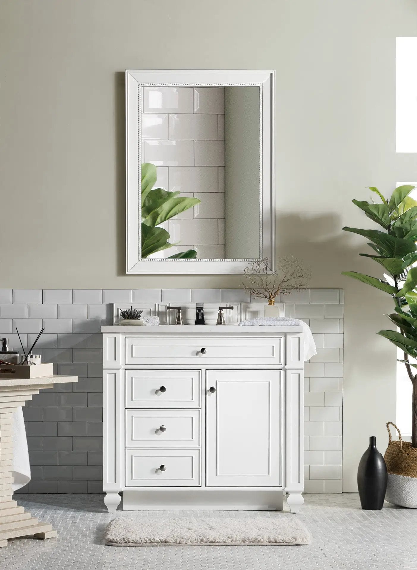 bright white vanity