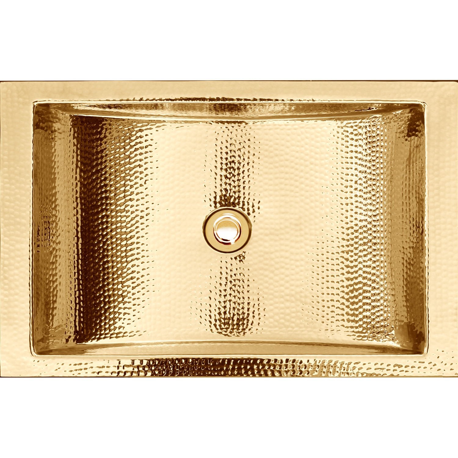 Linkasink Hammered Rectangular Crescent Drop-In or Undermount Sink 21" by Linkasink