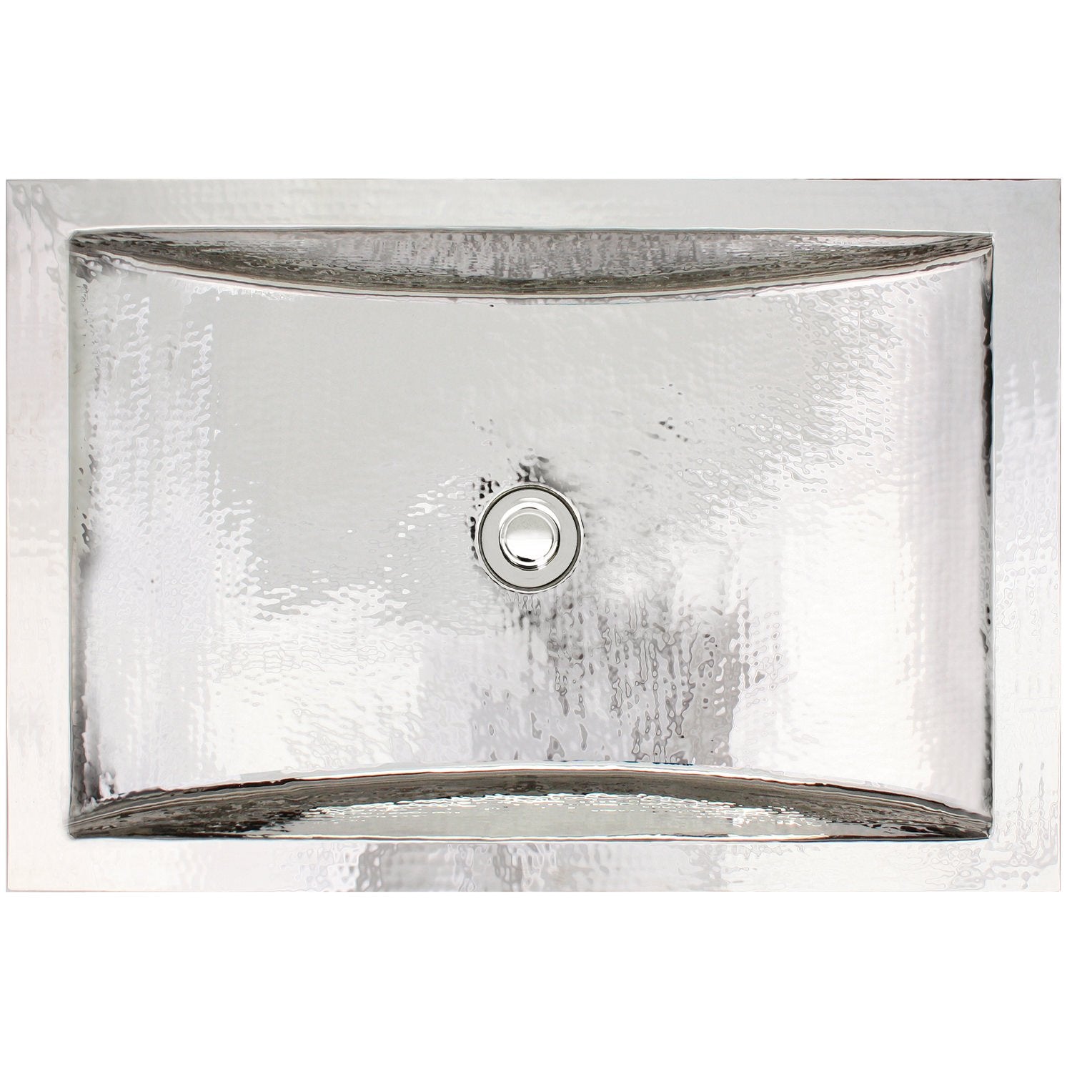 Linkasink Hammered Rectangular Crescent Drop-In or Undermount Sink 21" by Linkasink