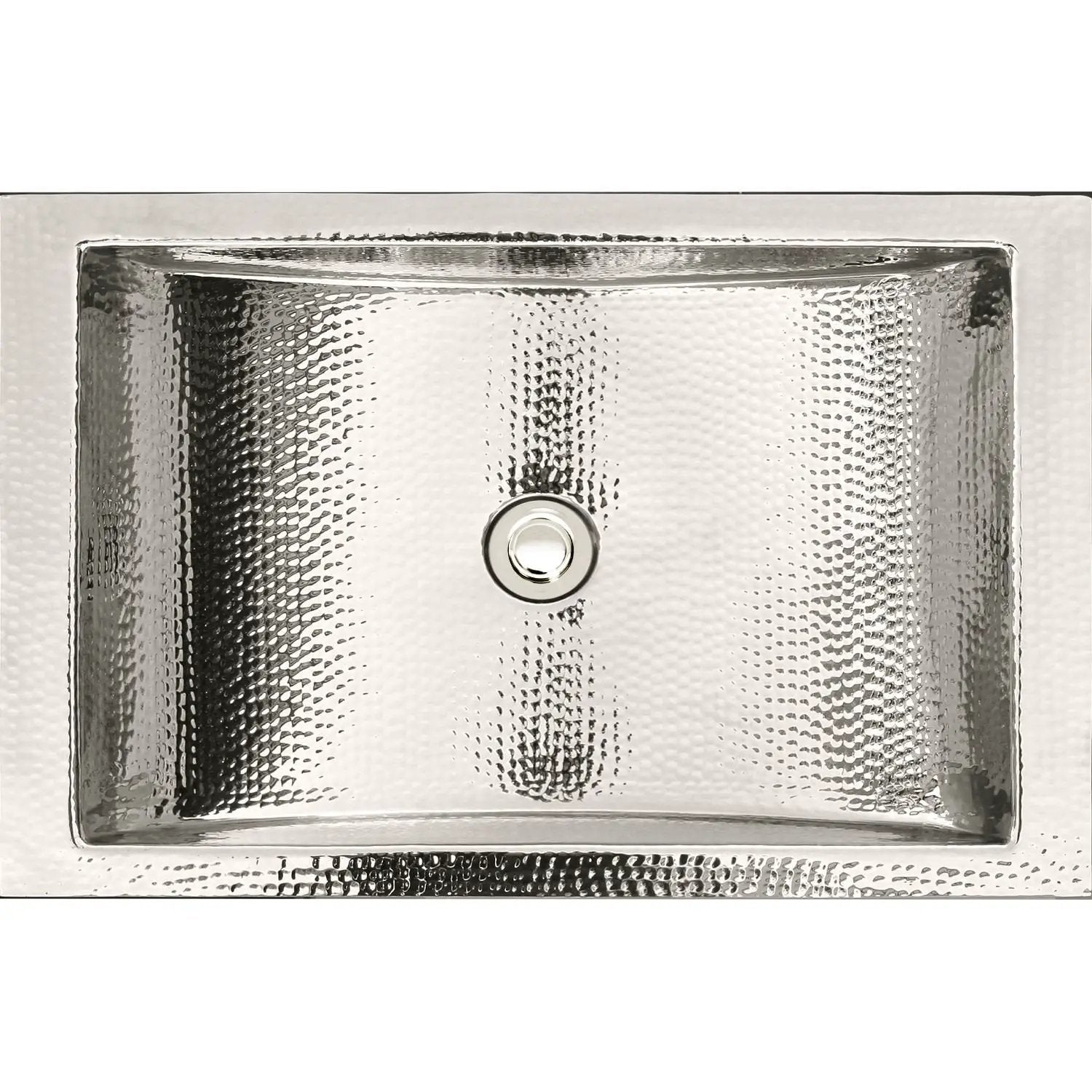 Linkasink Hammered Rectangular Crescent Drop-In or Undermount Sink 21" by Linkasink