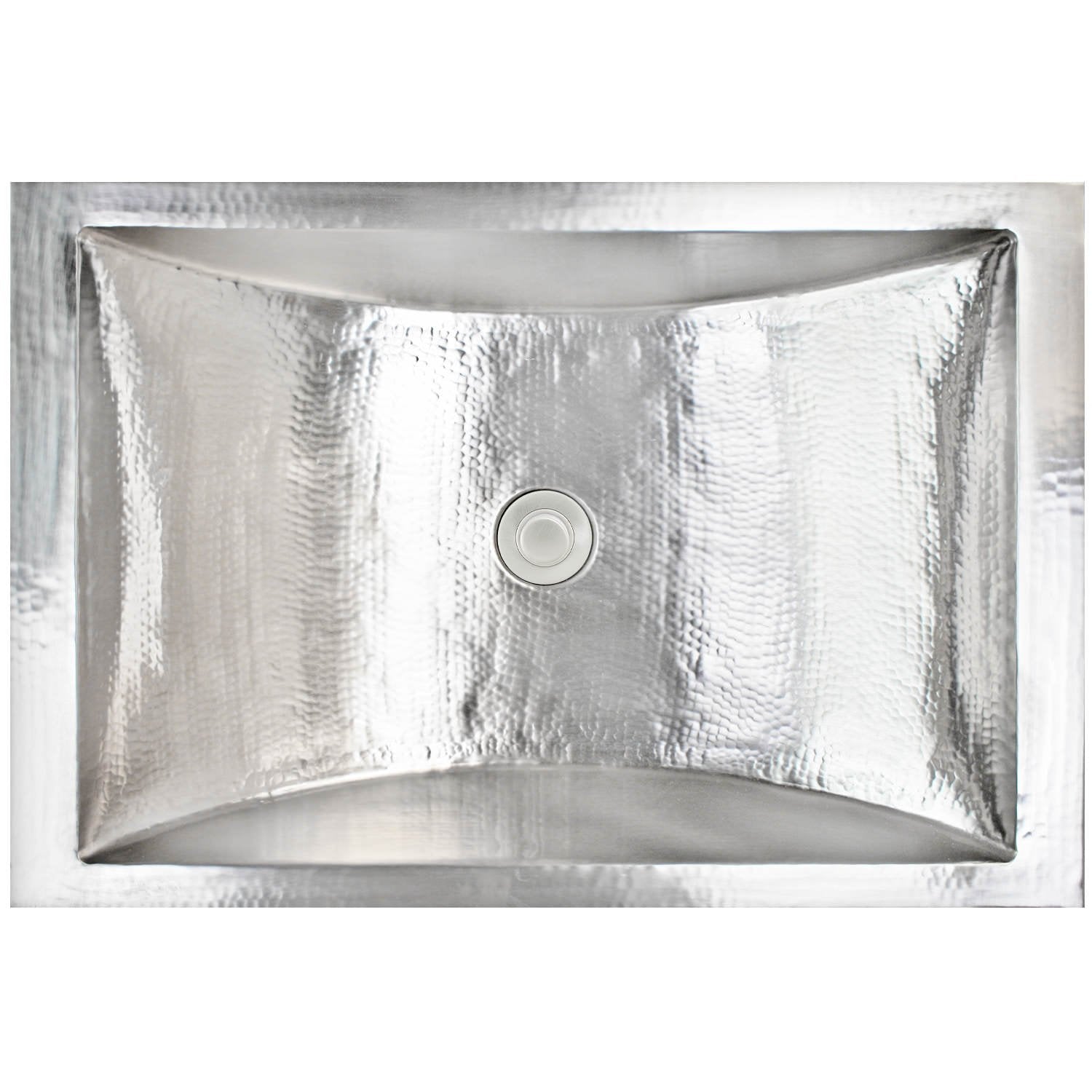 Linkasink Hammered Rectangular Crescent Drop-In or Undermount Sink 21" by Linkasink