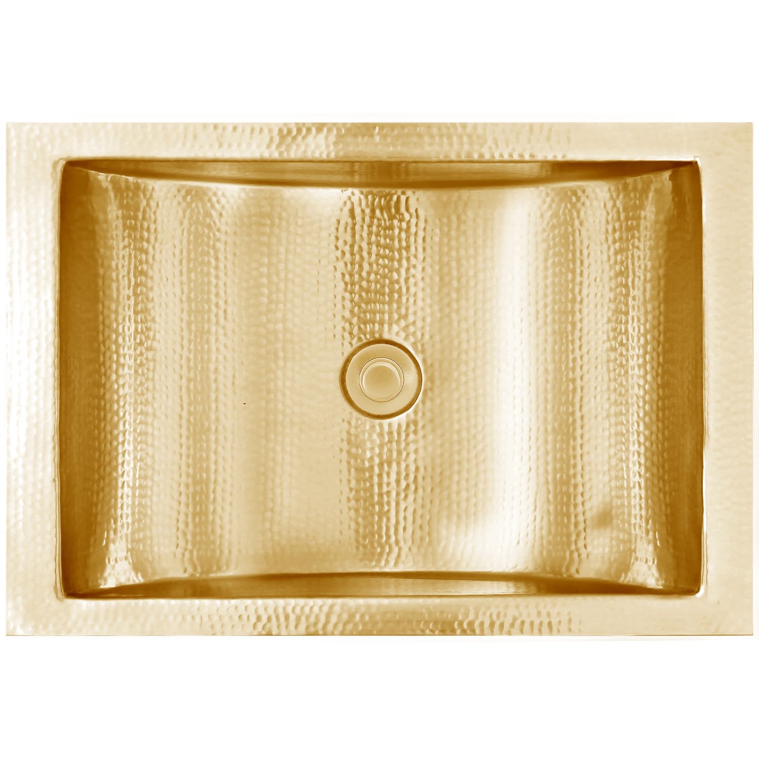 Linkasink Hammered Rectangular Crescent Drop-In or Undermount Sink 21" by Linkasink