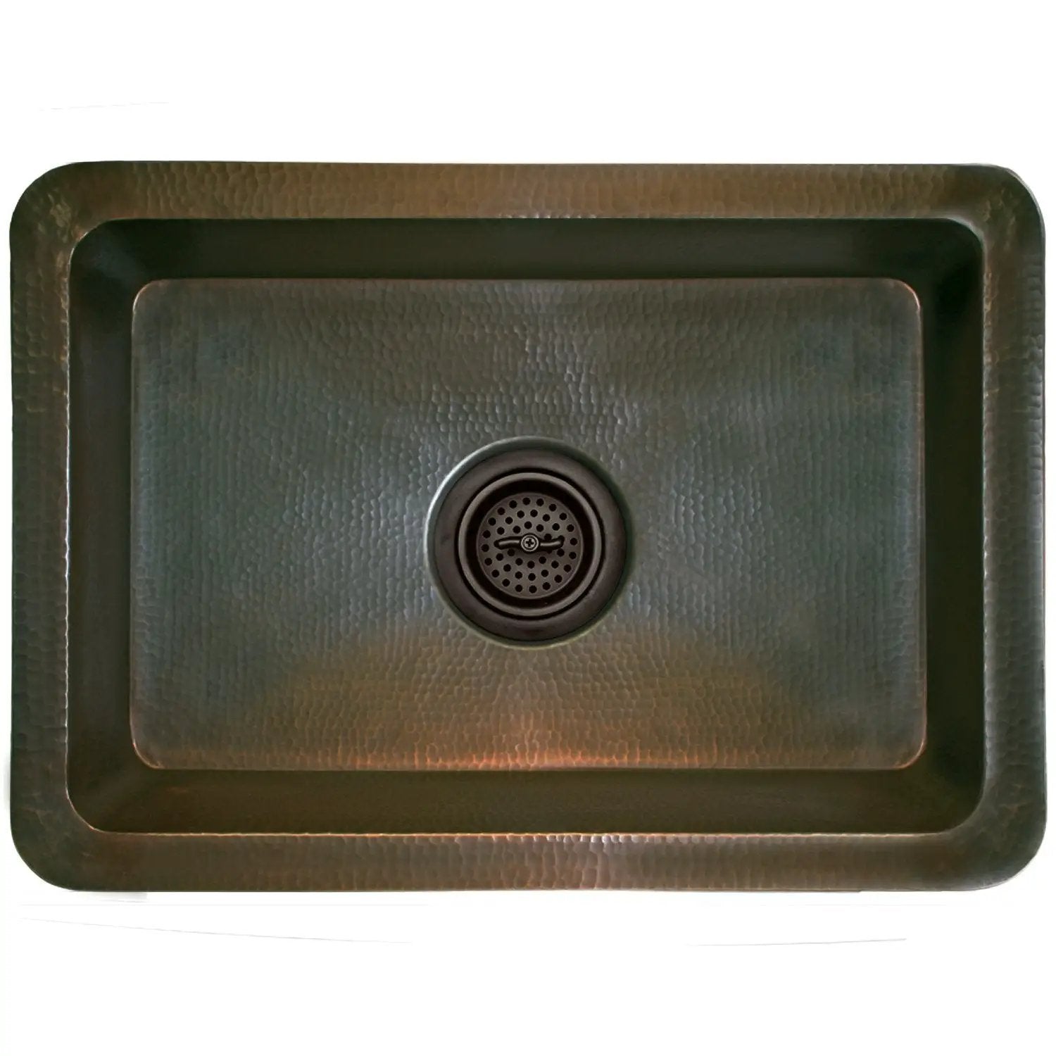 Linkasink Hammered Rectangular Box Drop-In or Undermount Sink 20" by Linkasink