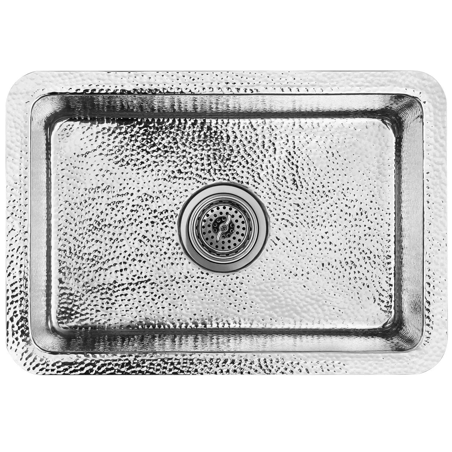 Linkasink Hammered Rectangular Box Drop-In or Undermount Sink 20" by Linkasink