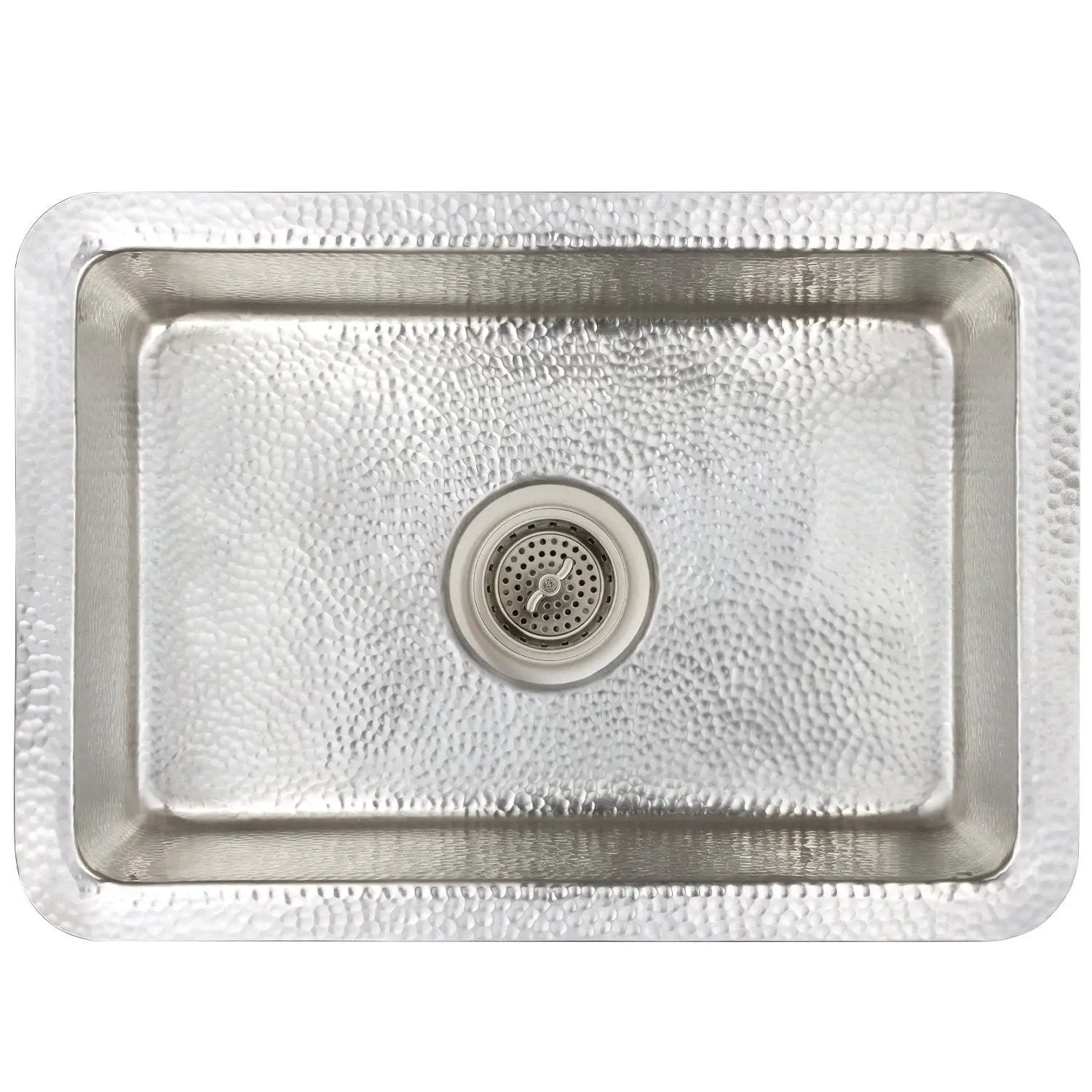 Linkasink Hammered Rectangular Box Drop-In or Undermount Sink 20" by Linkasink