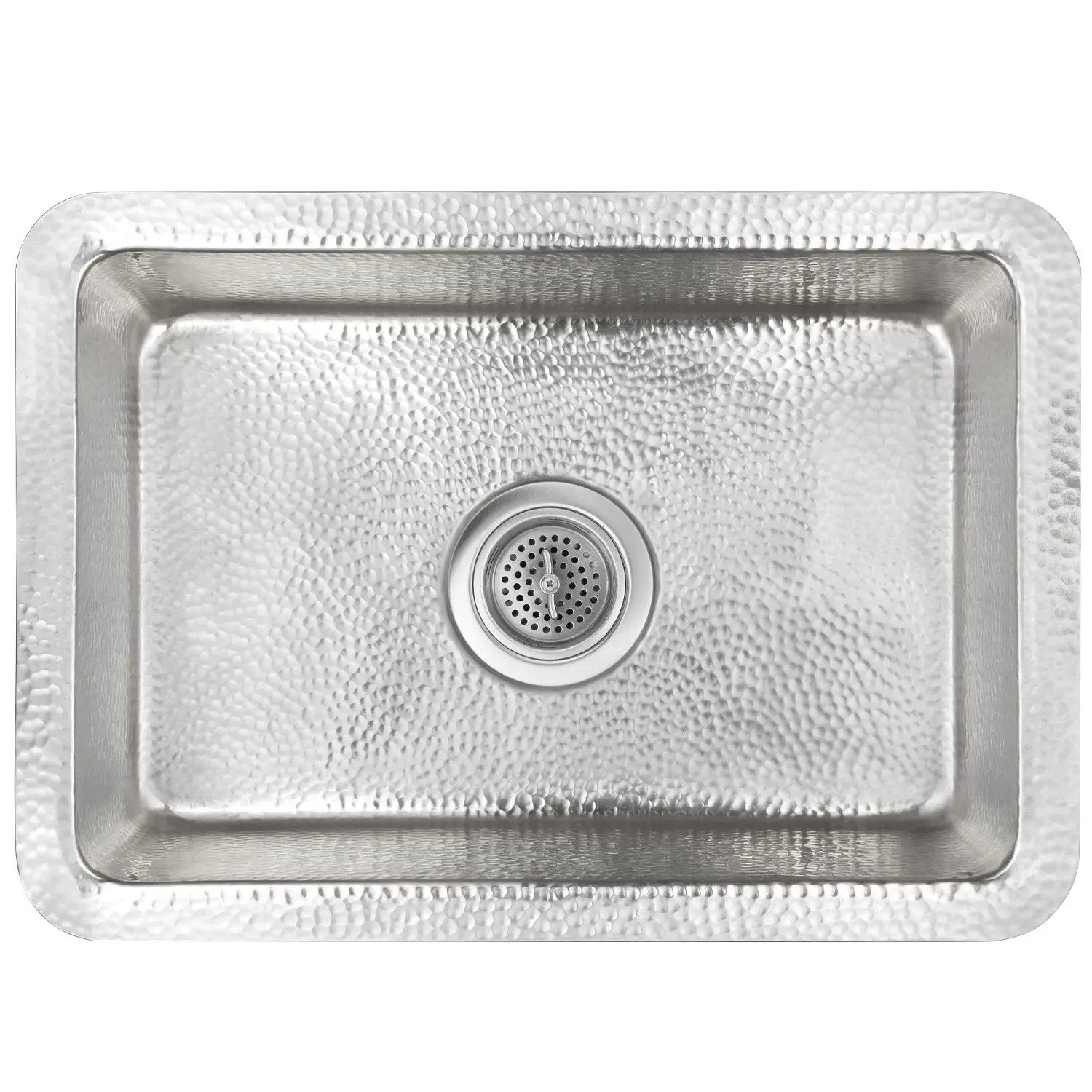 Linkasink Hammered Rectangular Box Drop-In or Undermount Sink 20" by Linkasink