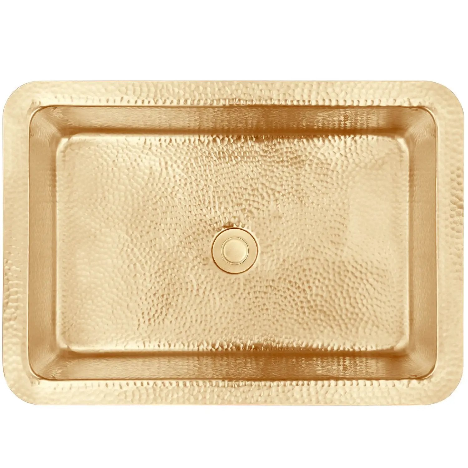 Linkasink Hammered Rectangular Box Drop-In or Undermount Sink 20" by Linkasink