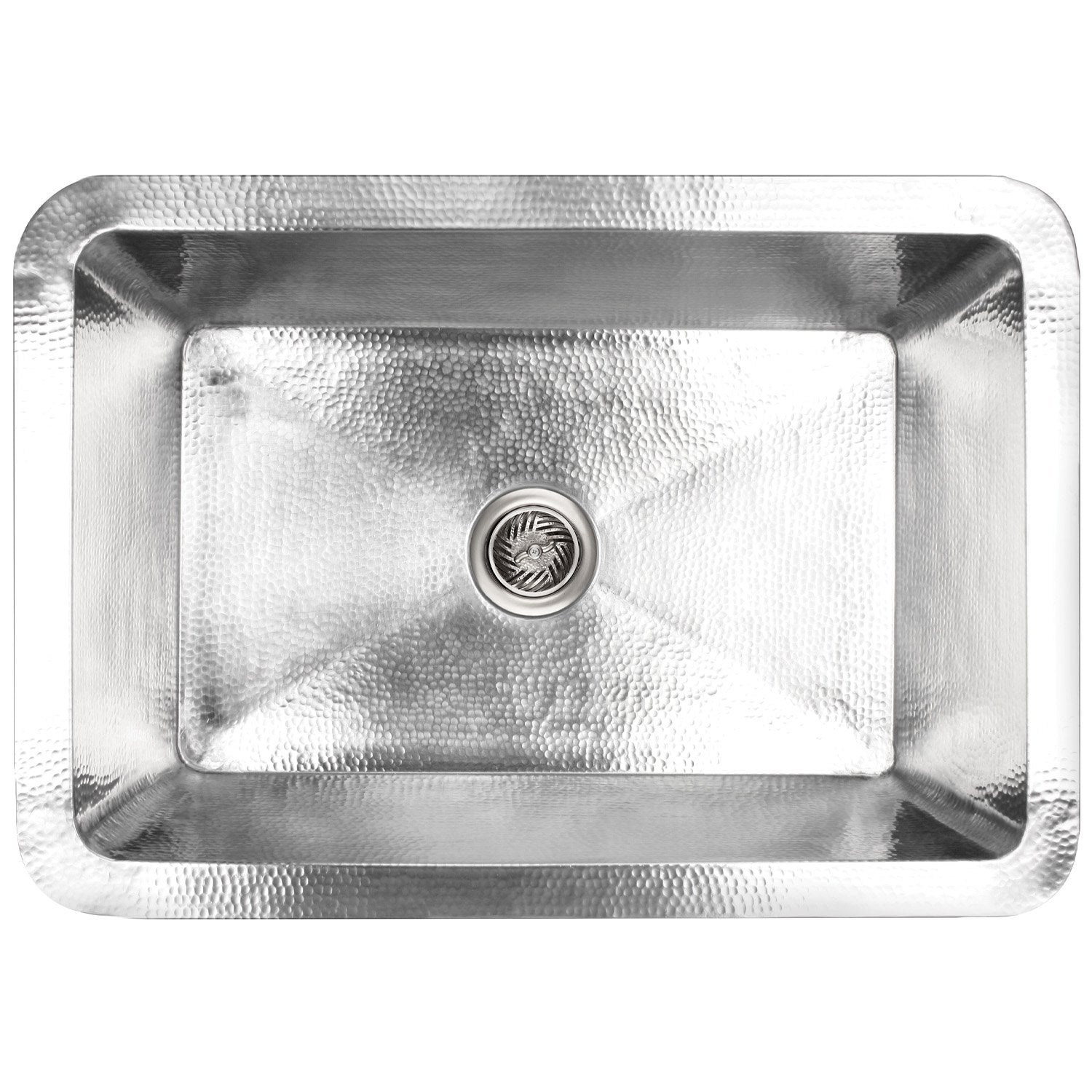 Linkasink Hammered Inset Apron Front Farm House Kitchen Sink 30" - Satin Stainless Steel