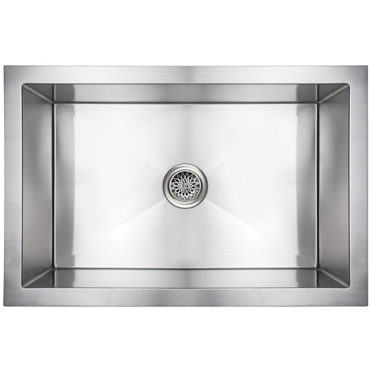 Linkasink Smooth Inset Apron Front Farm House Kitchen Sink 30" - Satin Stainless Steel by Linkasink