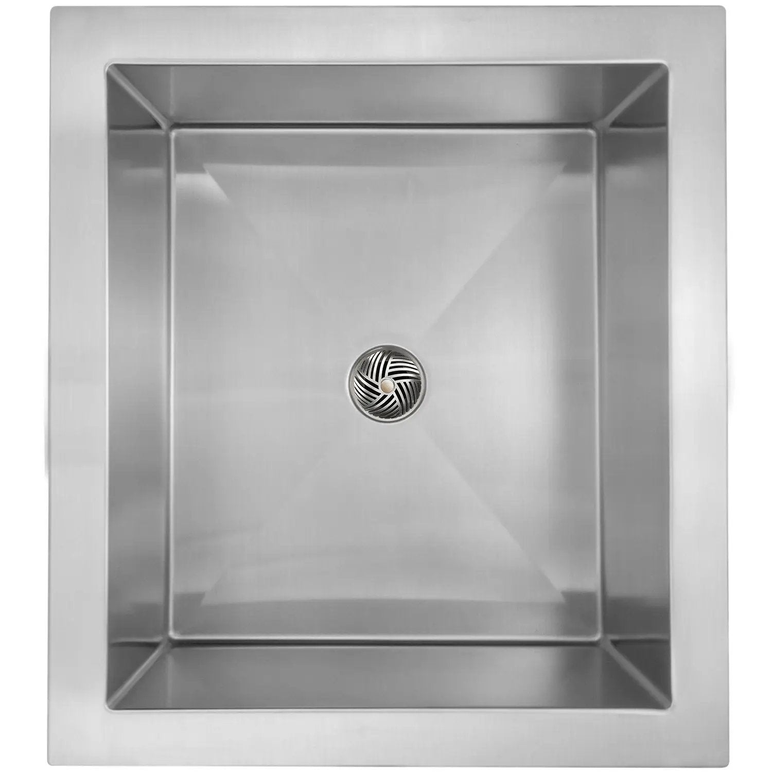 Linkasink Smooth Inset Apron Front Bar Undermount Sink 18" - Stainless Steel by Linkasink