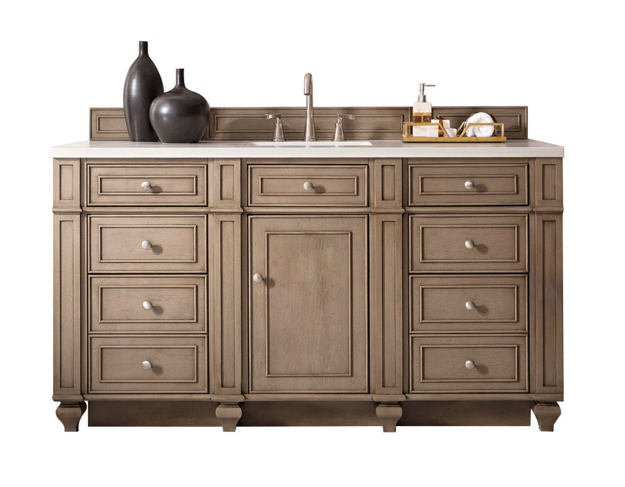 James Martin Bristol 60" Single Vanity Set - Whitewashed Walnut by James Martin Vanities