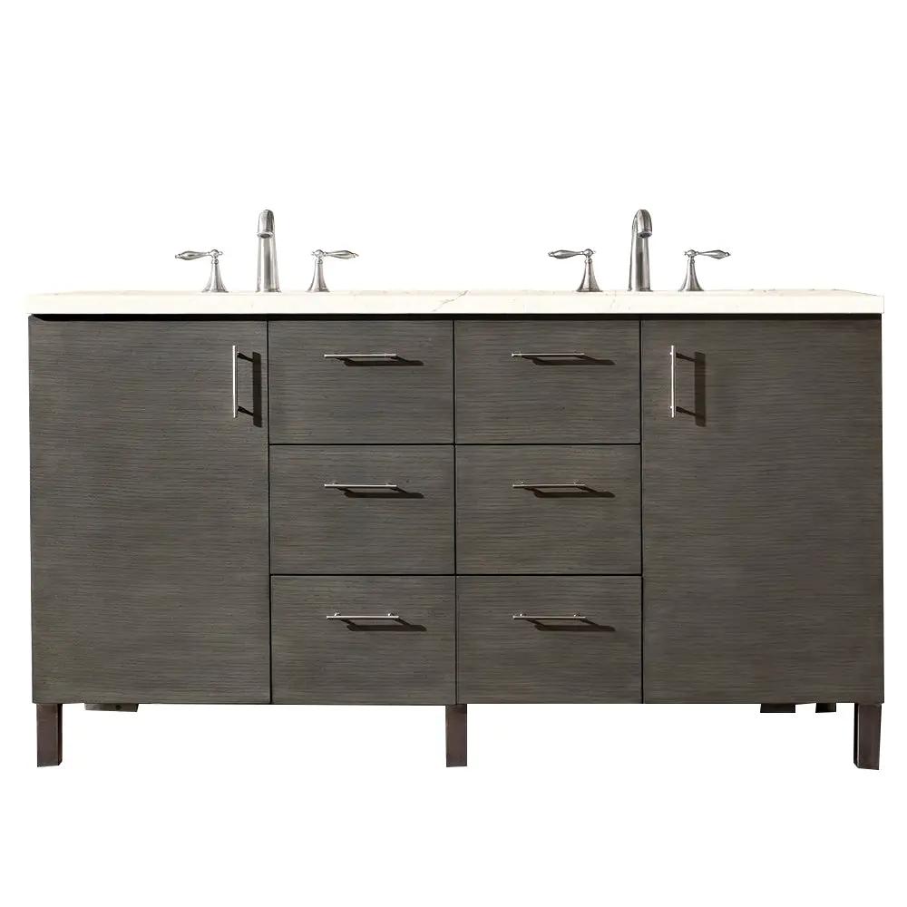 James Martin Metropolitan 60" Double Vanity Set - Silver Oak by James Martin Vanities