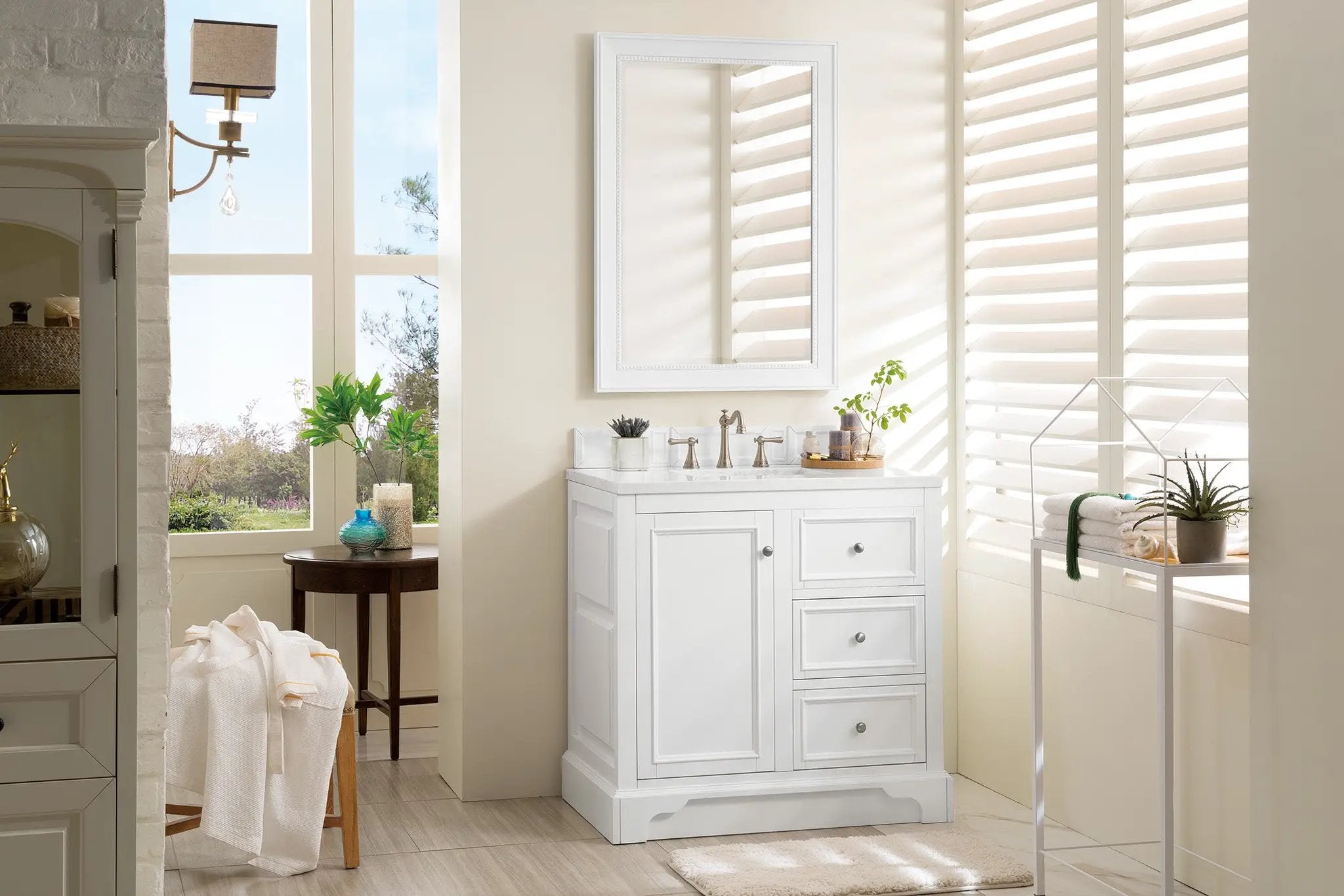 bright white vanity