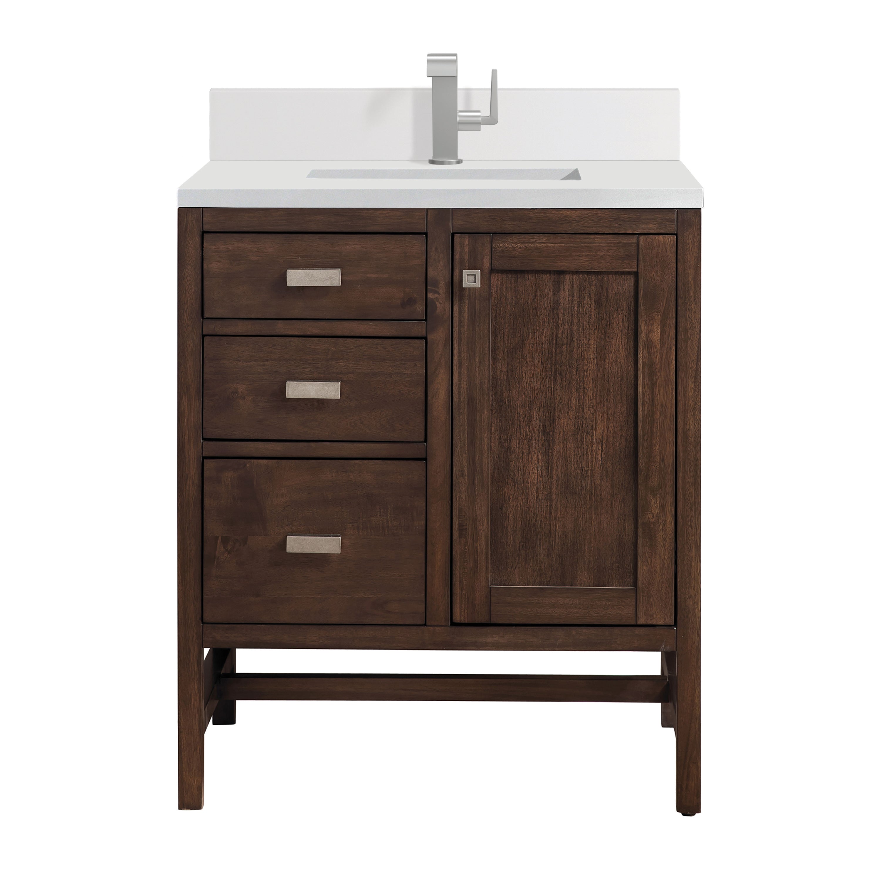 mid-century acacia vanity