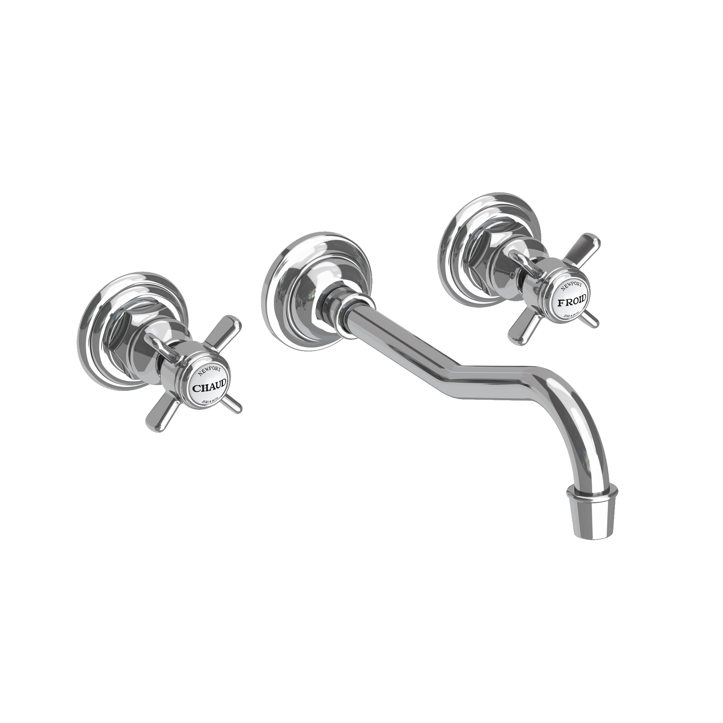 polished chrome lavatory faucet