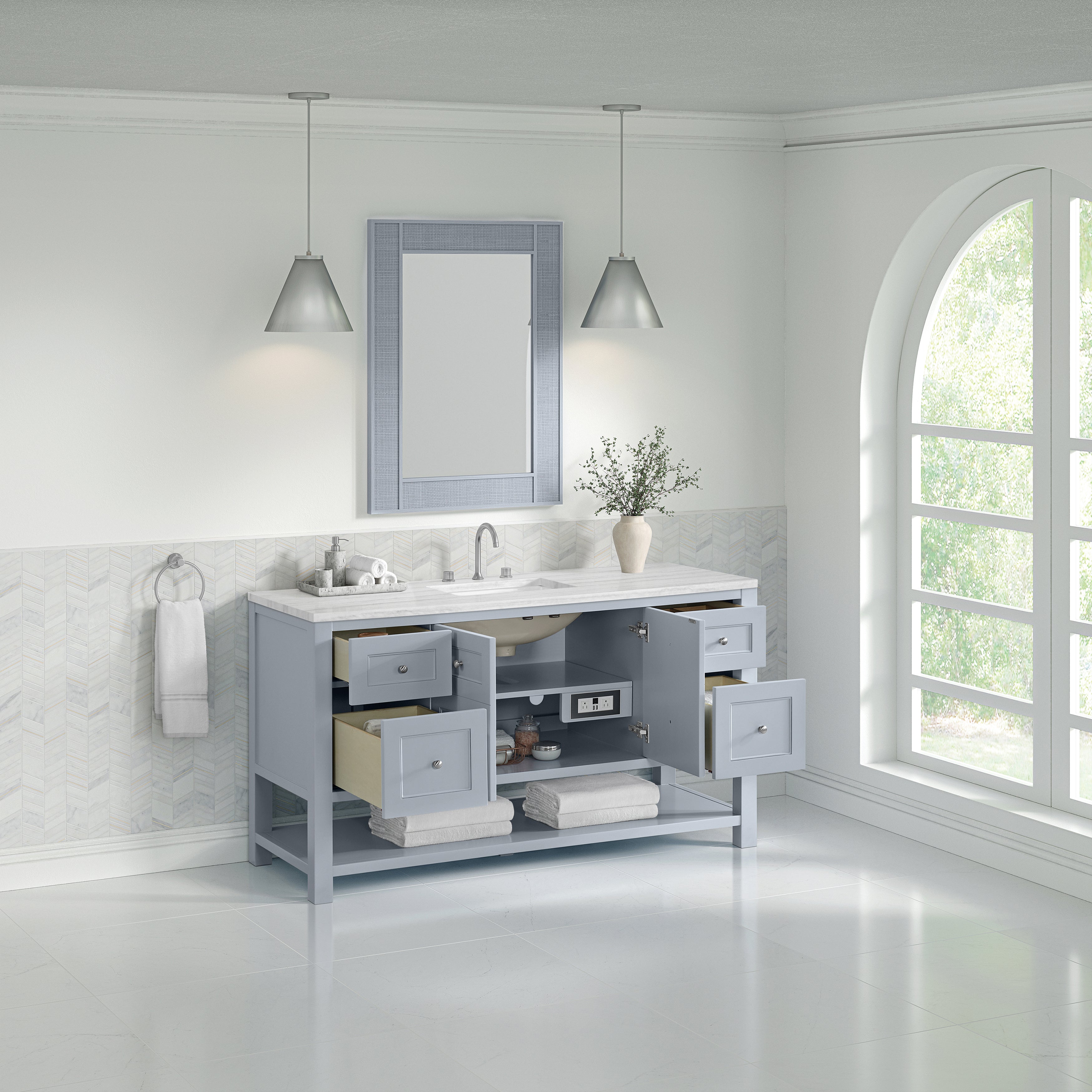 arctic fall solid surface top vanity