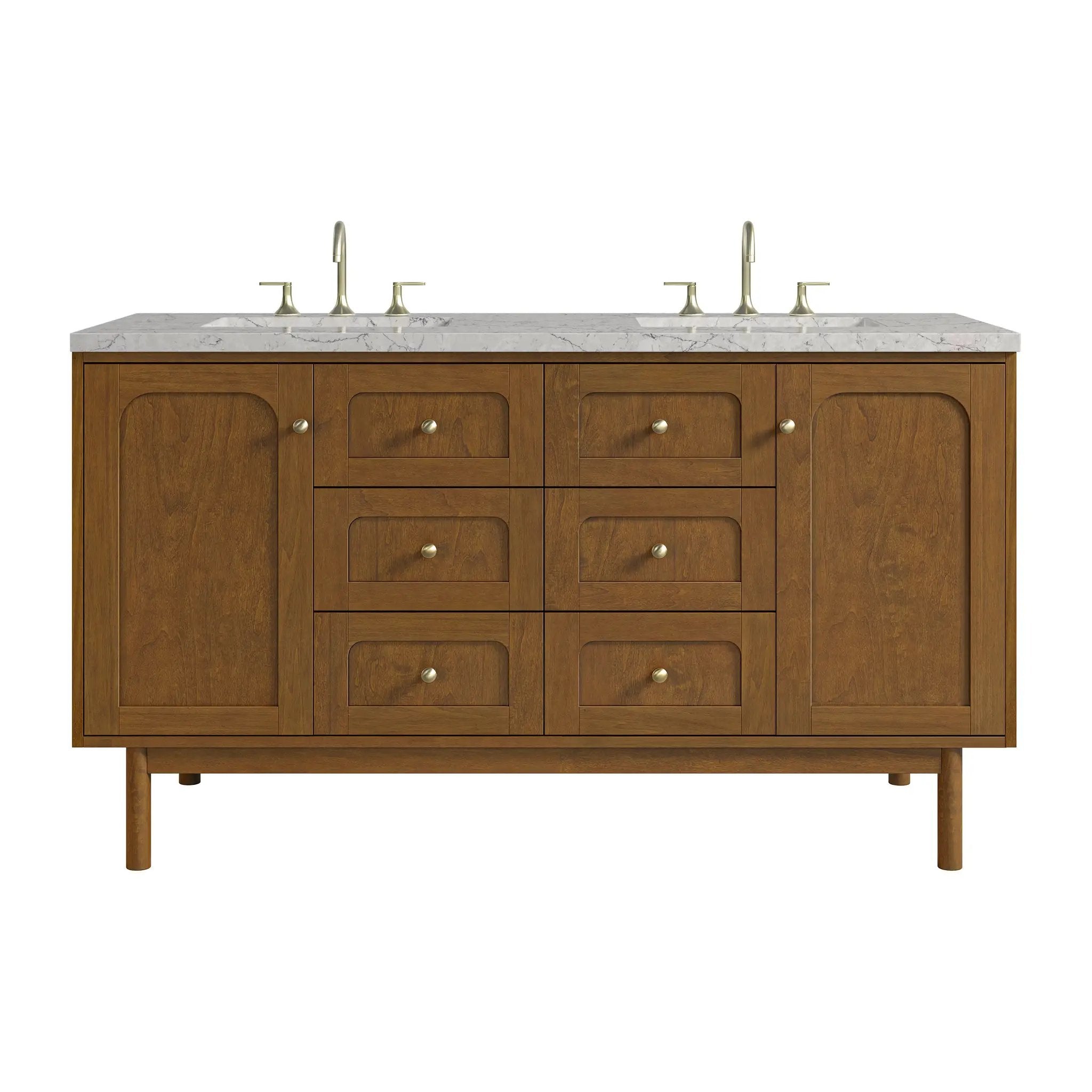 James Martin Laurent 60" Double Vanity Set - Honey Oak by James Martin Vanities