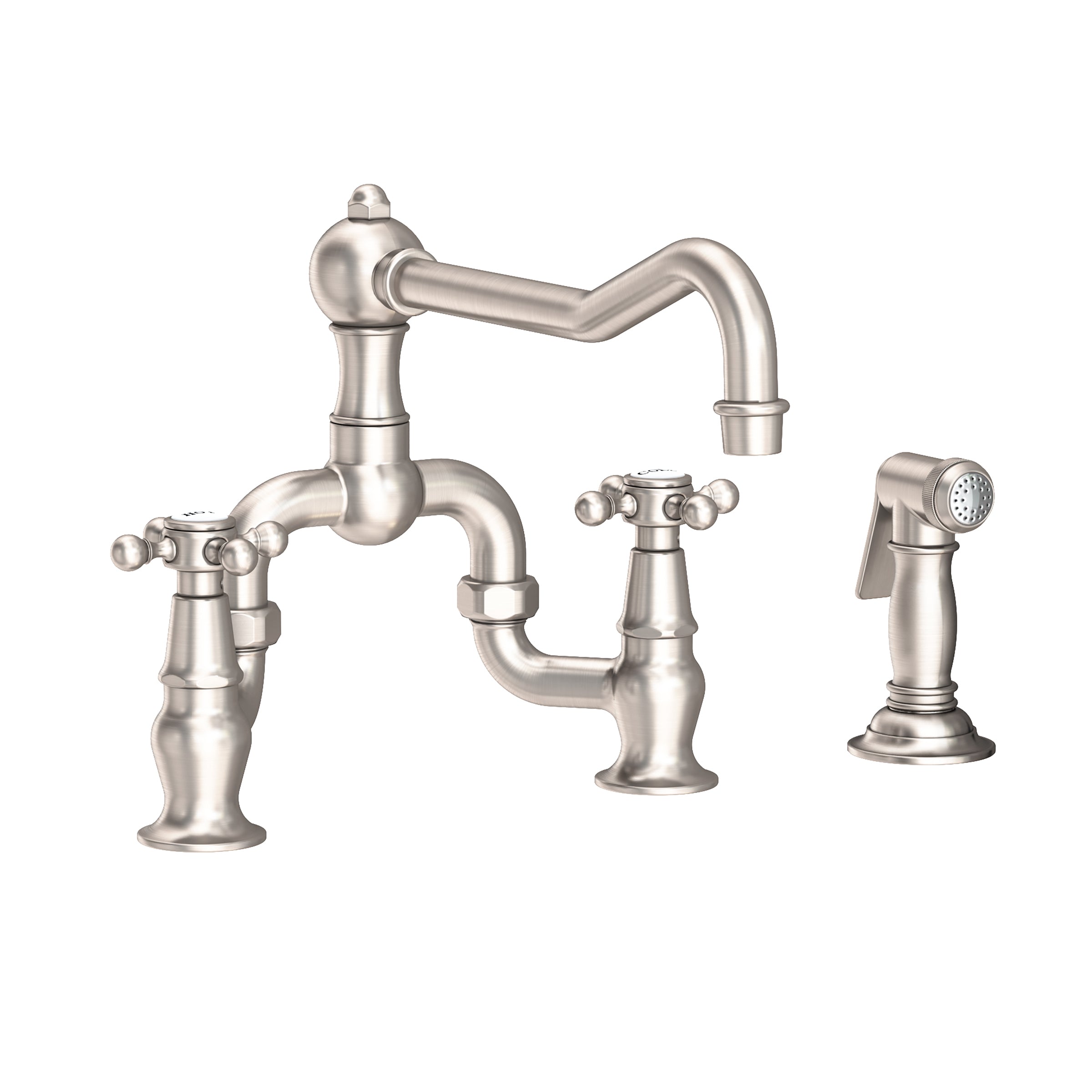 Newport Brass Chesterfield Kitchen Bridge Faucet with Side Spray
