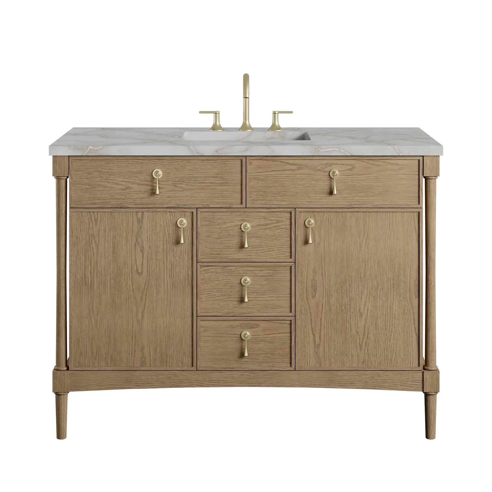 James Martin Kinnsden 48" Single Vanity Set - Weathered Oak by James Martin Vanities