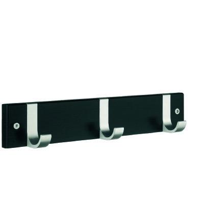 black wood/satin aluminium coat rack