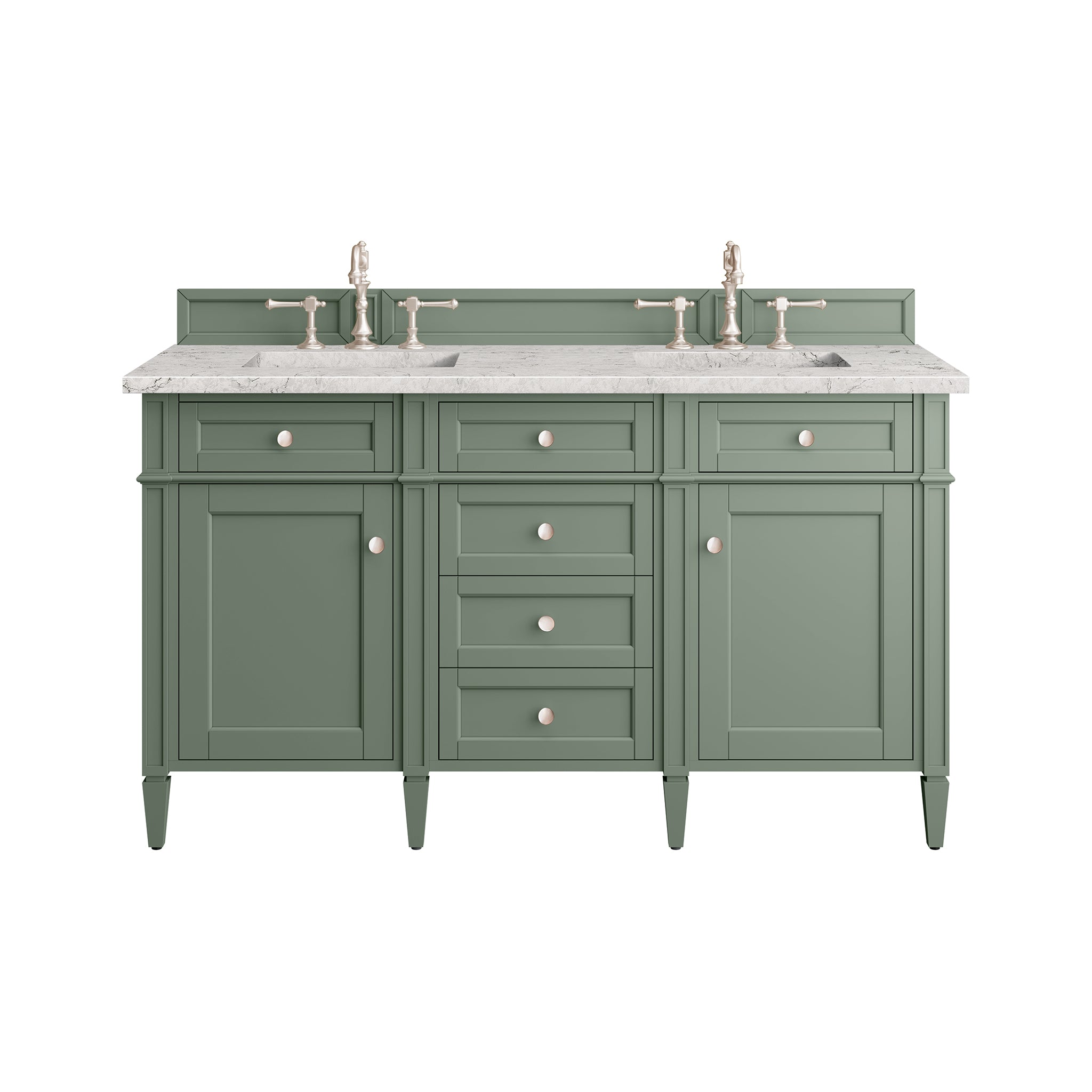 James Martin Vanities Brittany 60" Double Vanity - Smokey Celadon
