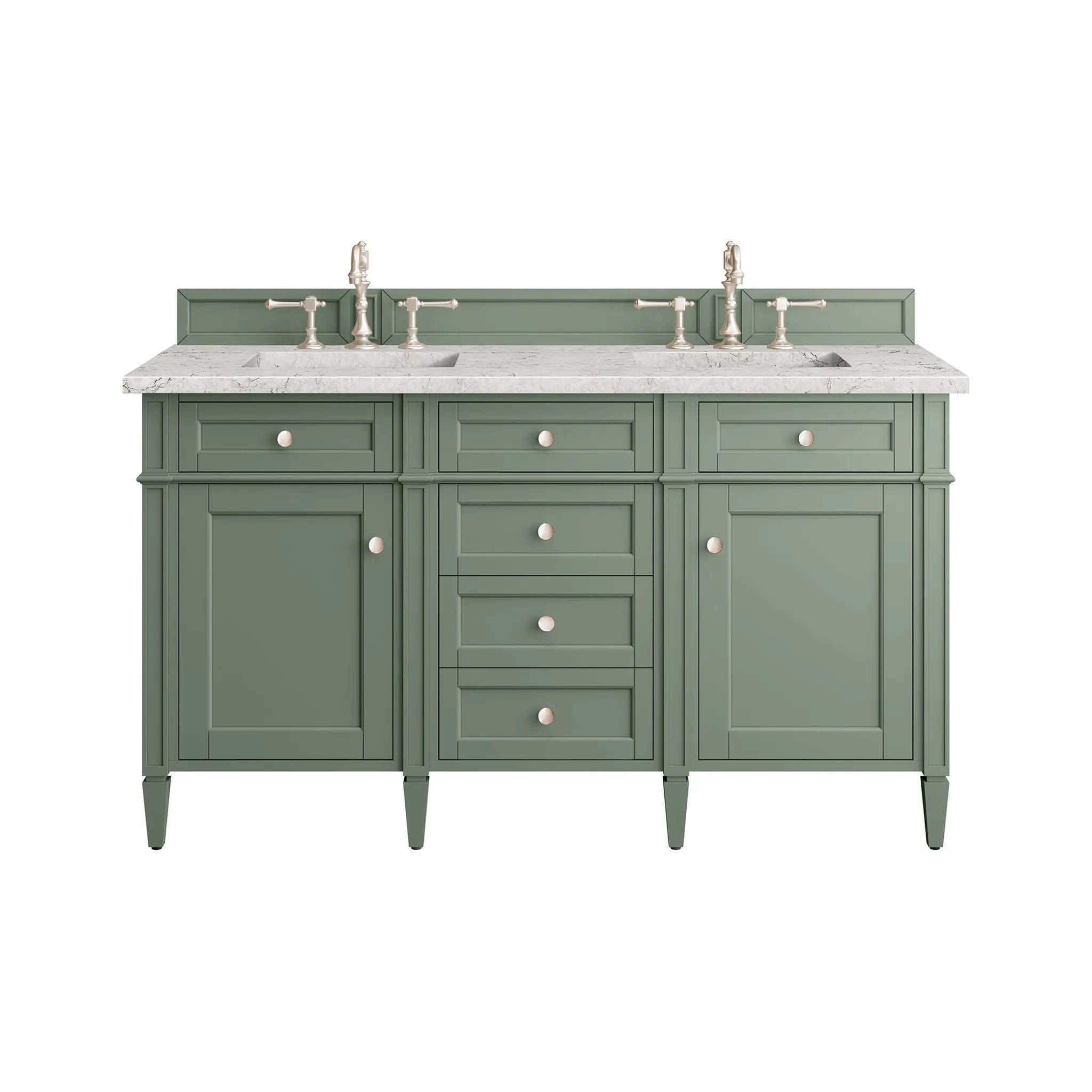 James Martin Brittany 60" Double Vanity Set - Smokey Celadon by James Martin Vanities