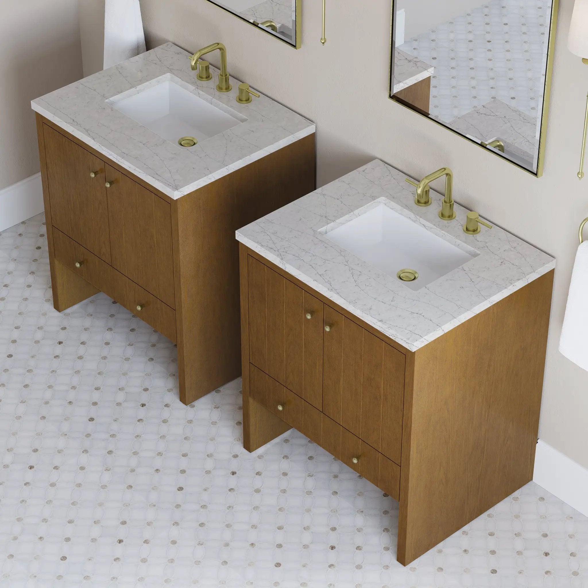 honey oak vanity