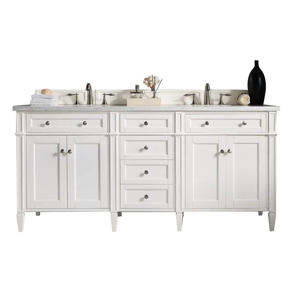 James Martin Brittany 72" Double Vanity Set - Bright White by James Martin Vanities