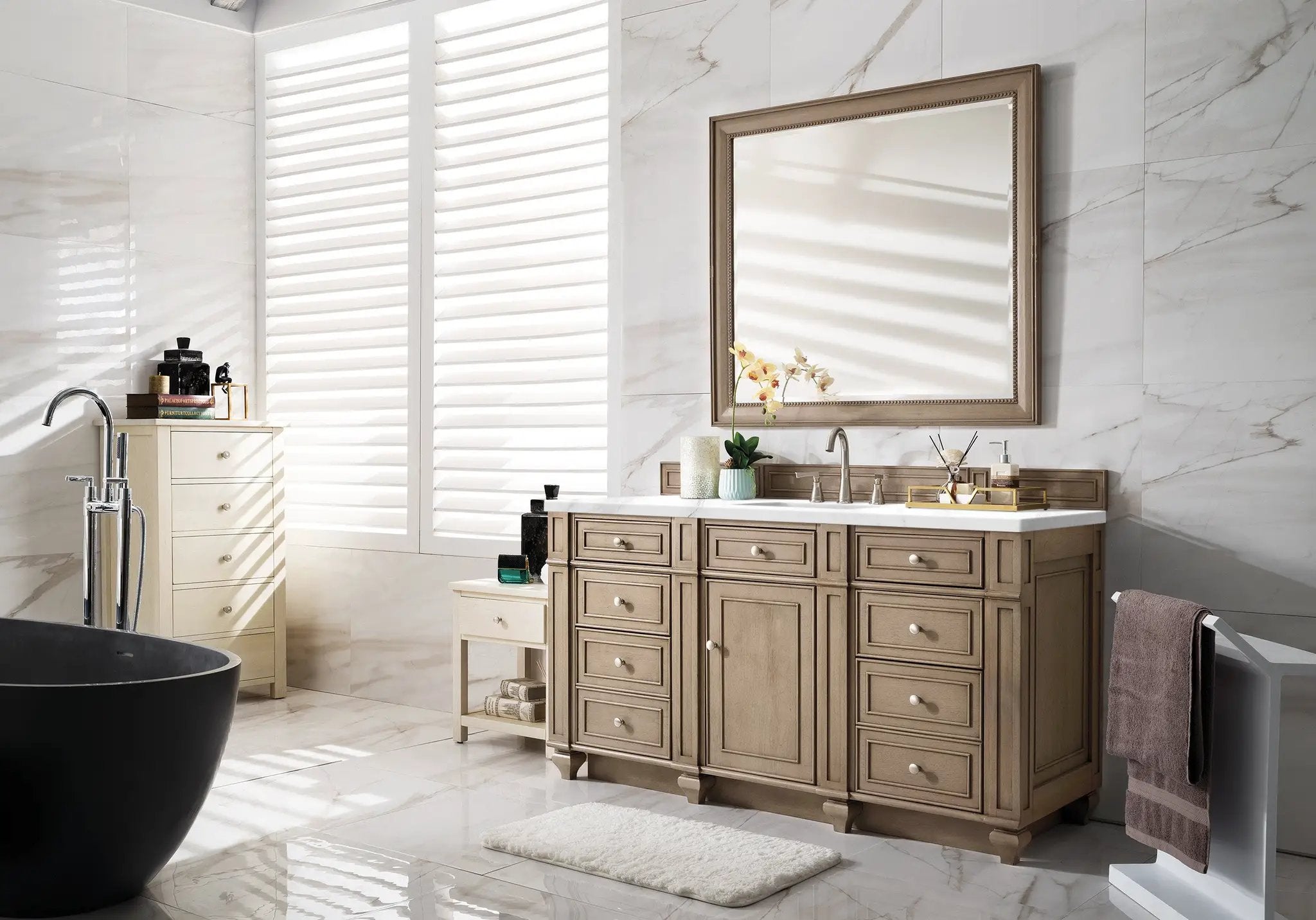 whitewashed walnut vanity