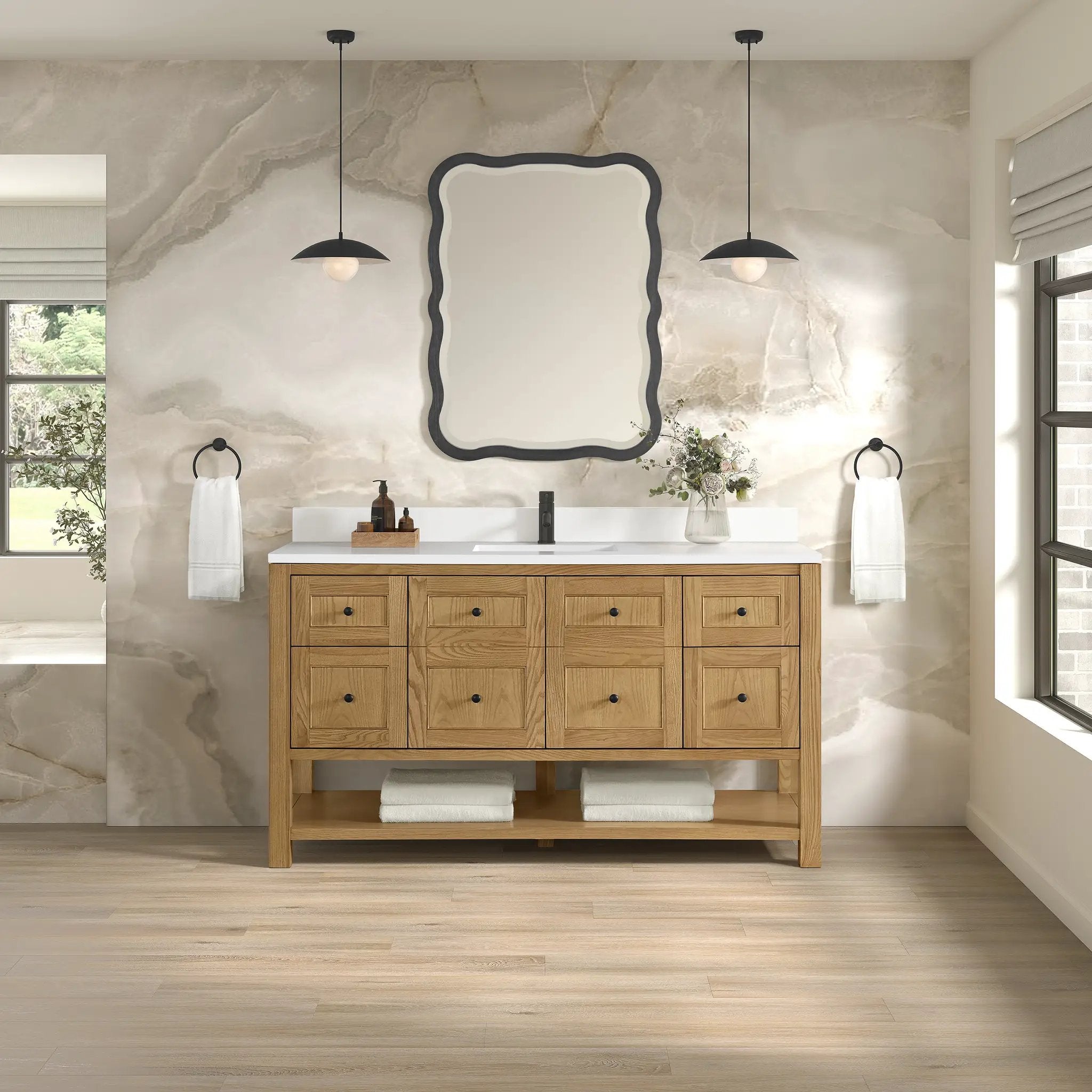 light natural oak vanity