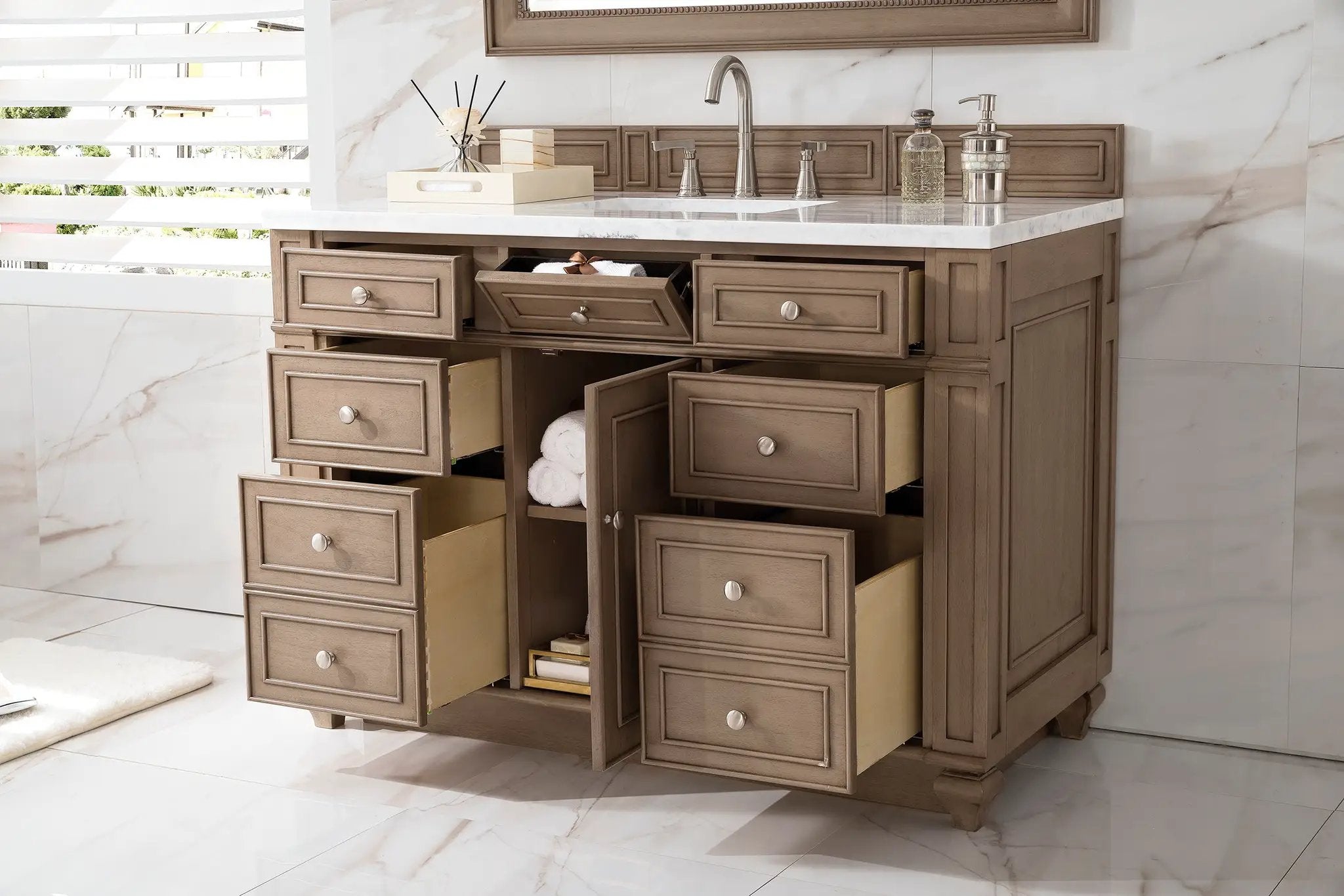 whitewashed walnut vanity
