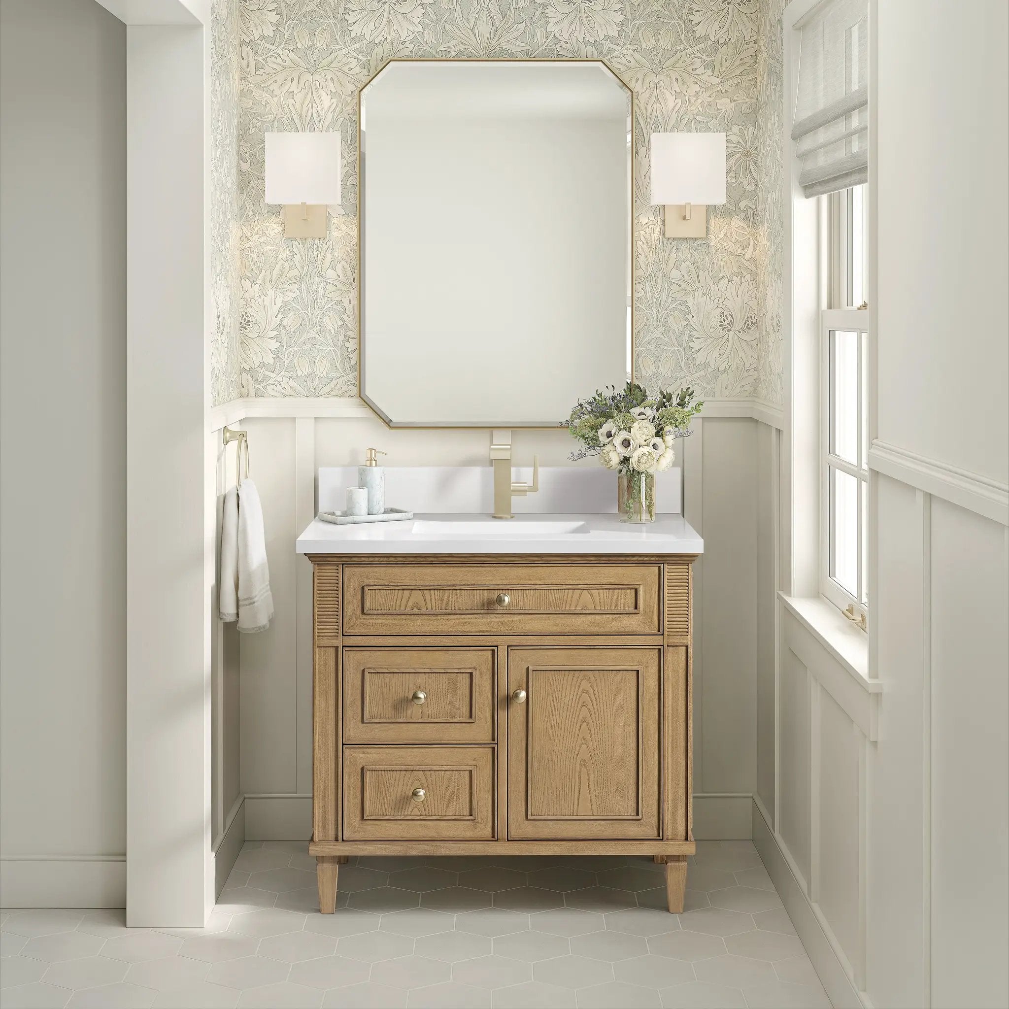 light natural oak vanity