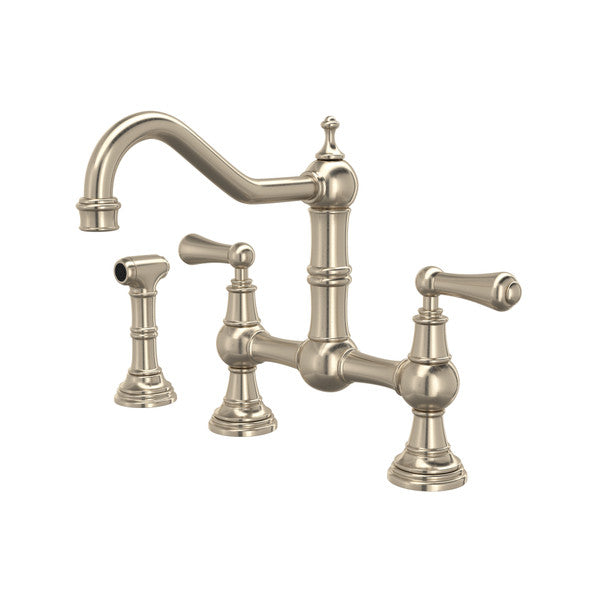 Rohl Edwardian Bridge Kitchen Faucet with Side Spray
