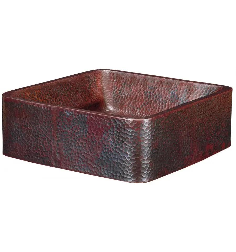 aged copper hammered sink