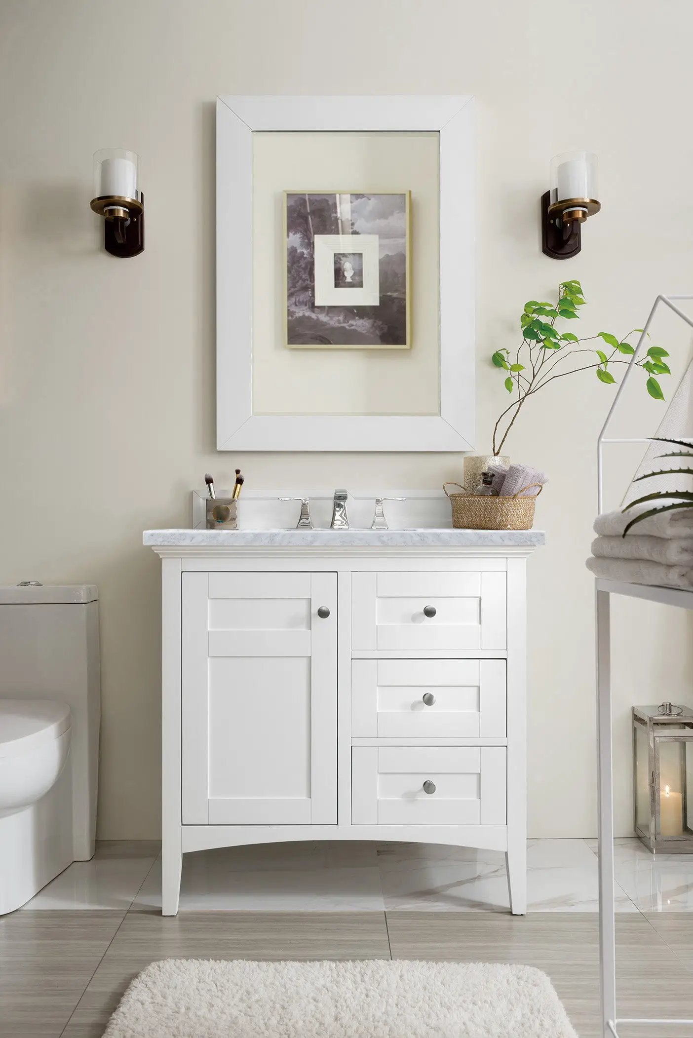 James Martin Palisades 36" Single Vanity Set - Bright White by James Martin Vanities