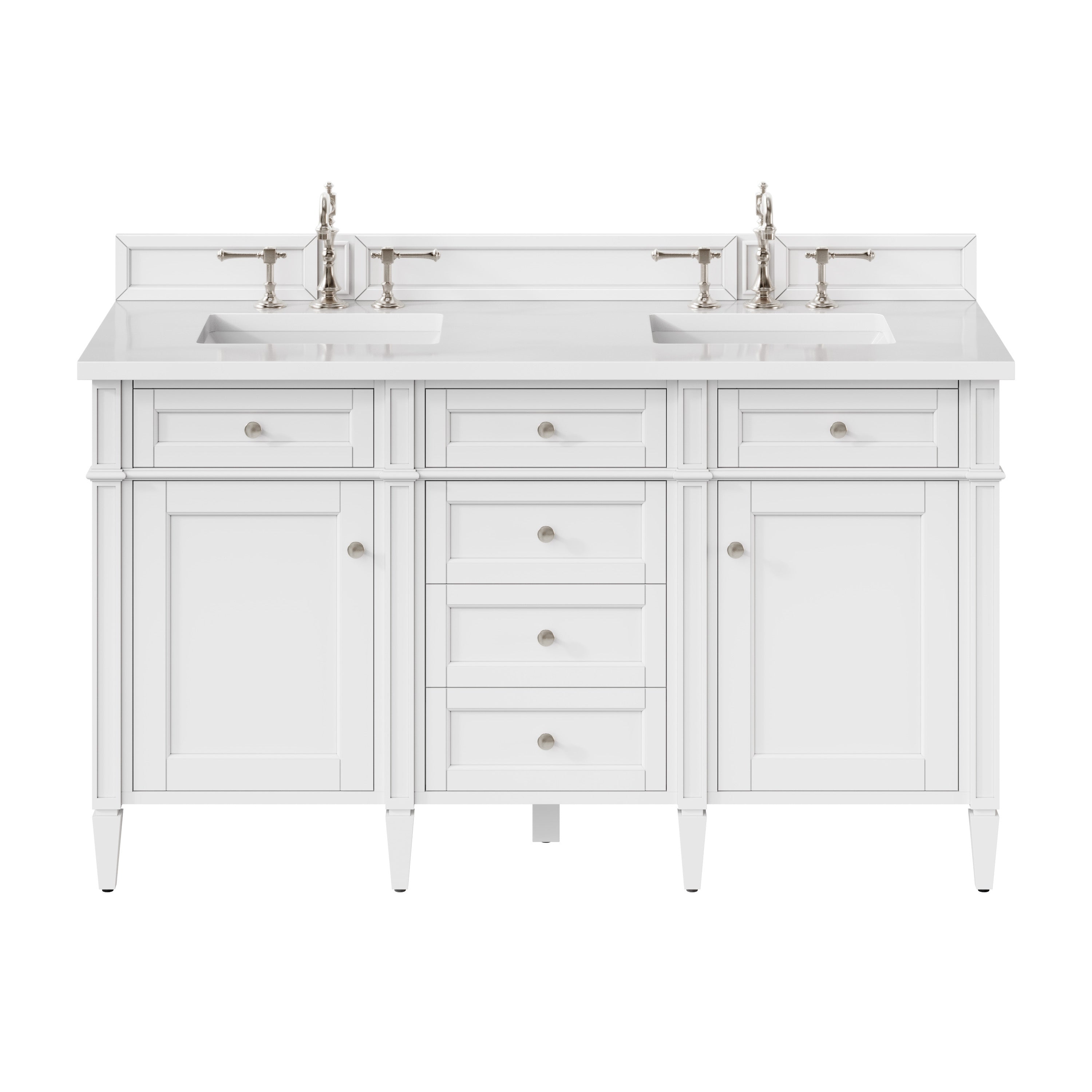 James Martin Vanities Brittany 60" Double Vanity - Bright White
