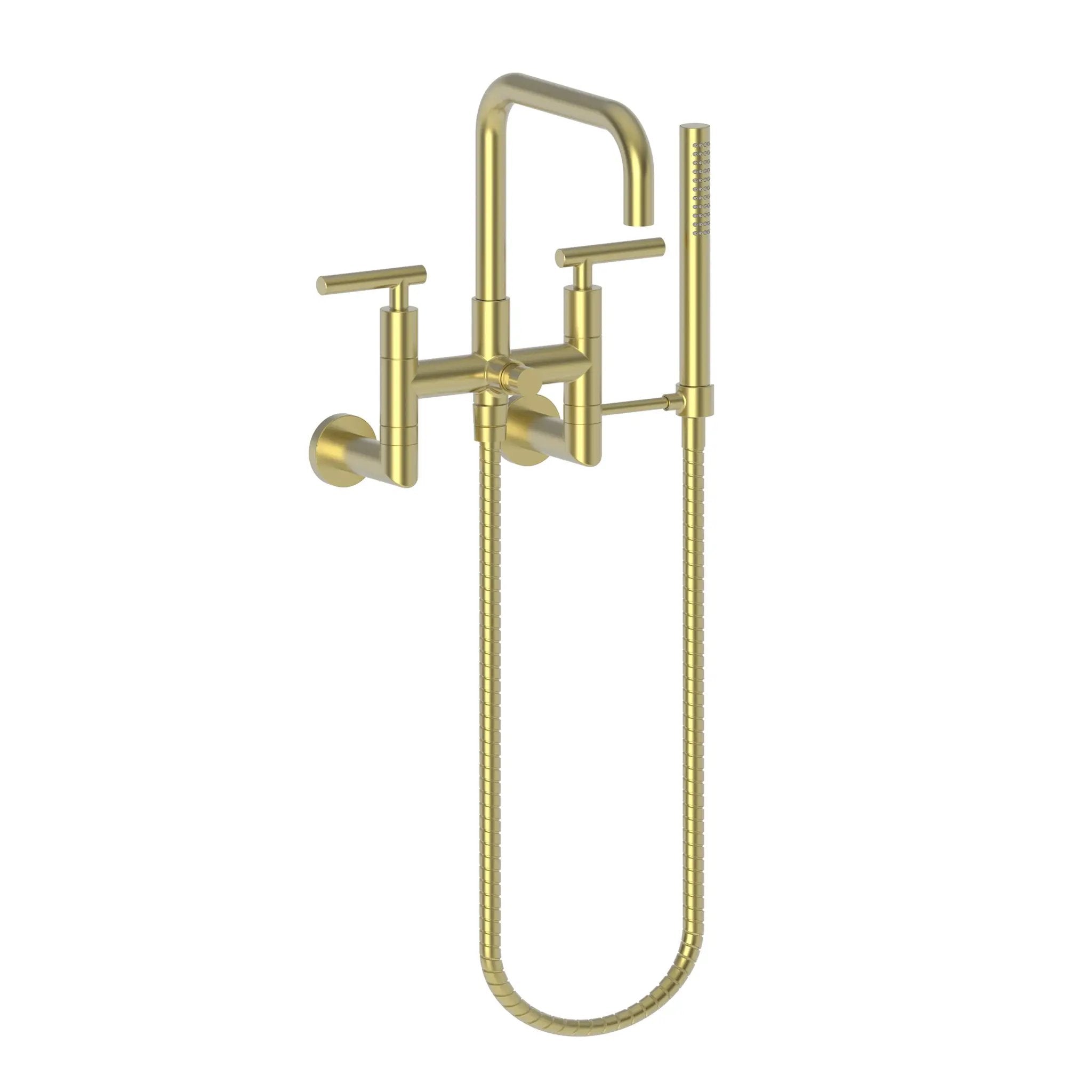 Newport Brass East Square Exposed Tub & Hand Shower Set - Wall Mount by Newport Brass