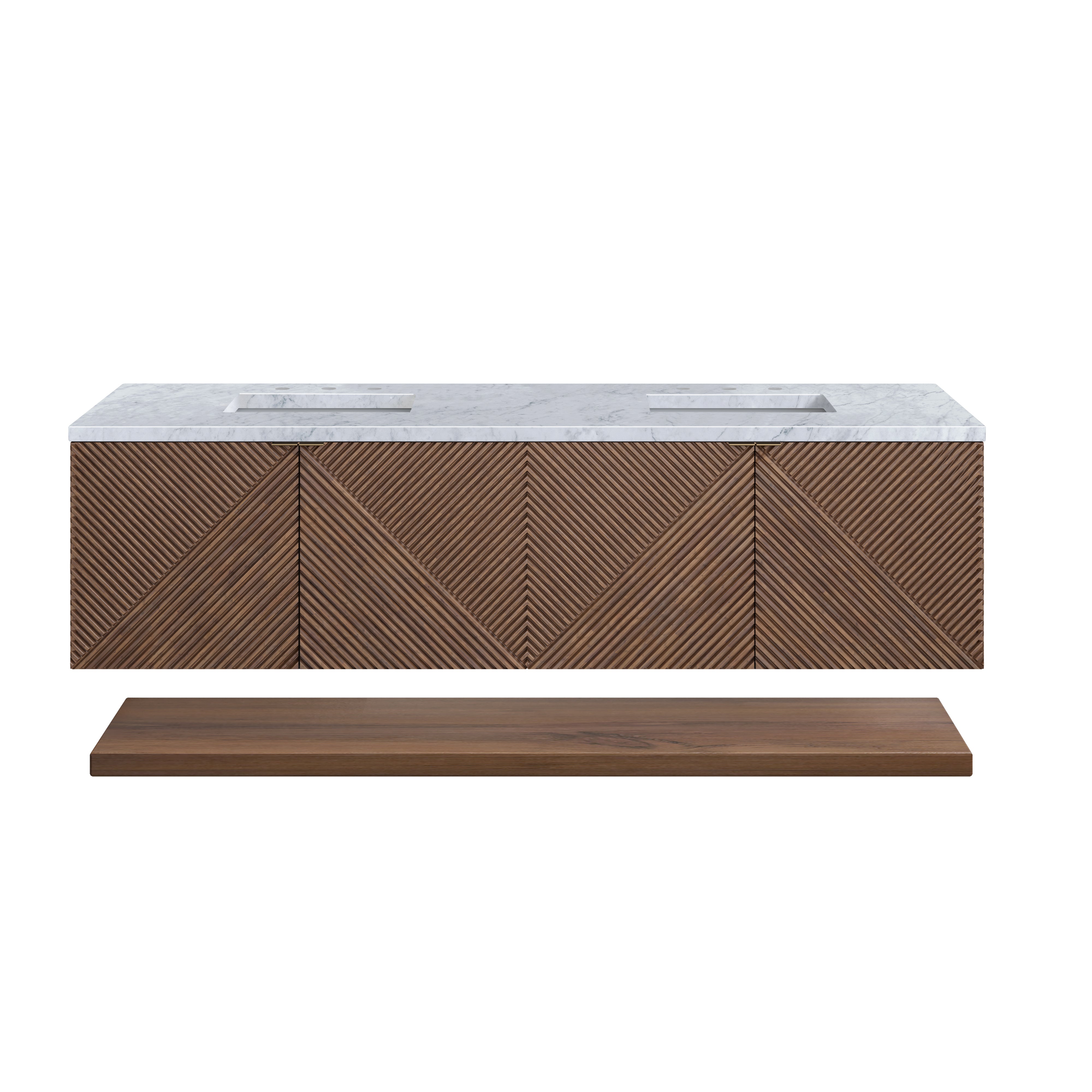 James Martin Marcello 72" Double Vanity Set - Chestnut