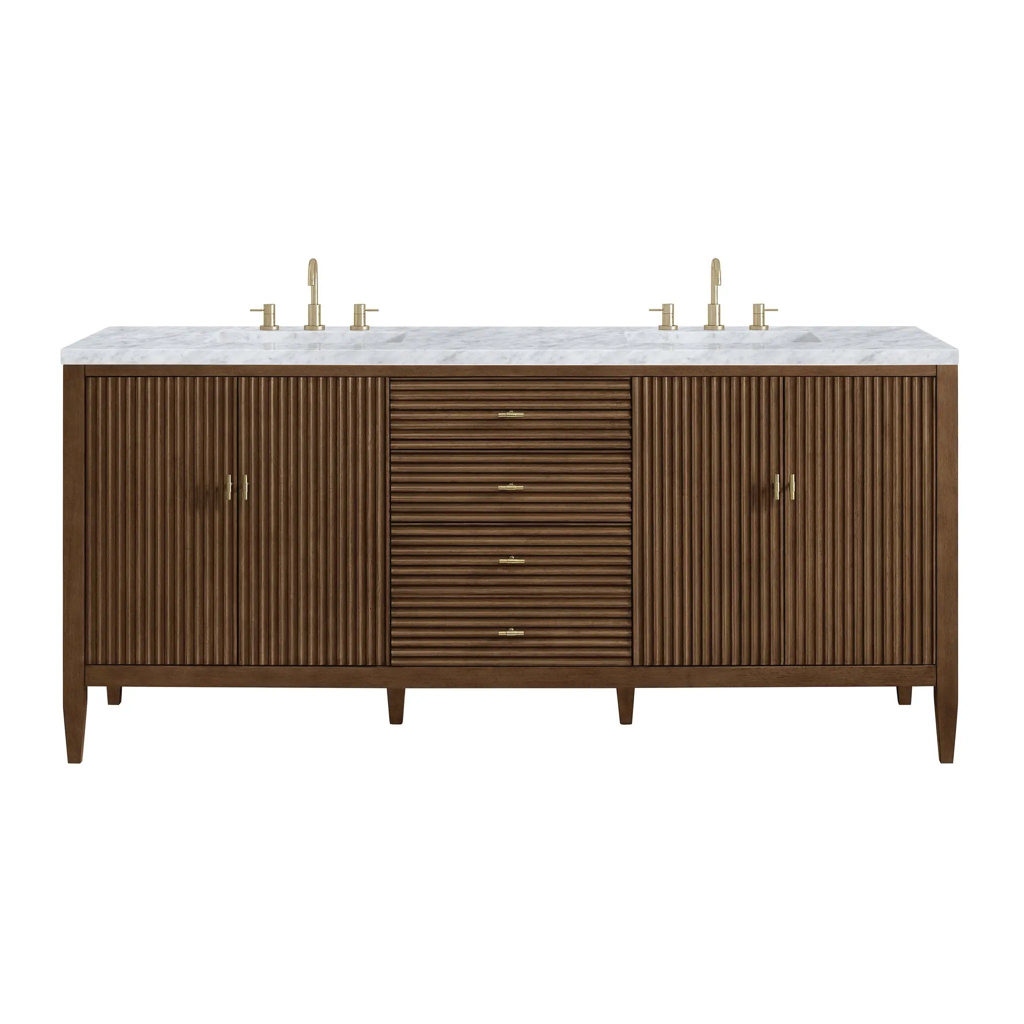 James Martin Myrrin 72" Vanity Set - Mid Century Walnut by James Martin Vanities