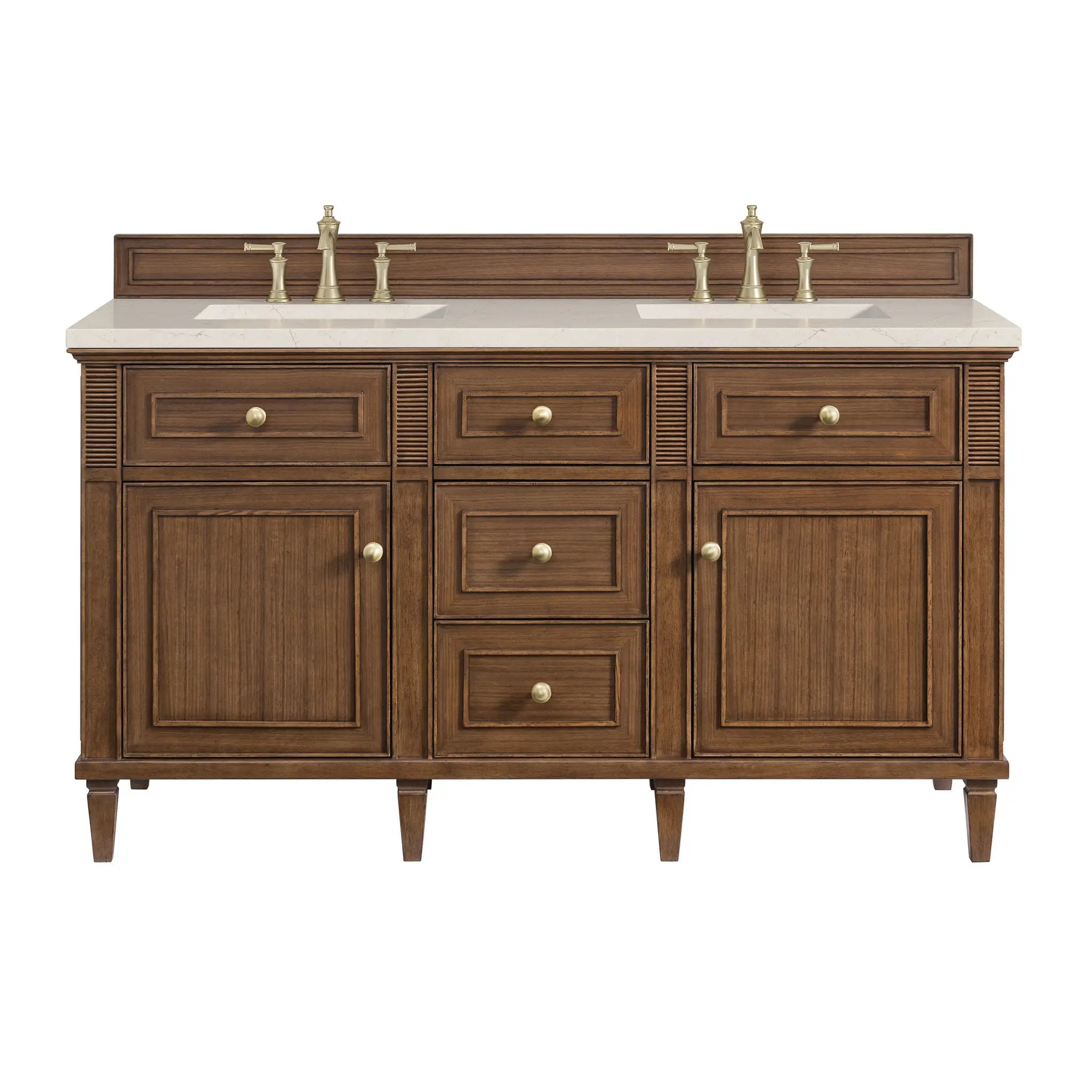 James Martin Lorelai 60" Double Vanity Set - Mid-Century Walnut by James Martin Vanities